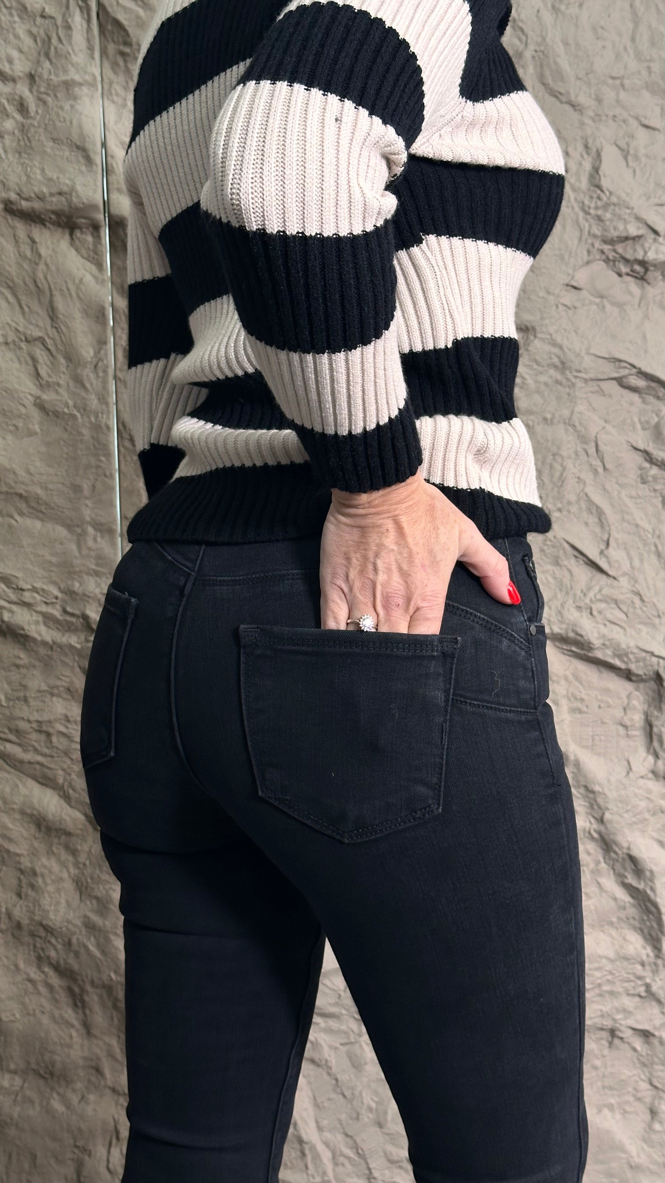 Jeans a zampa  -5 Kg push up nero