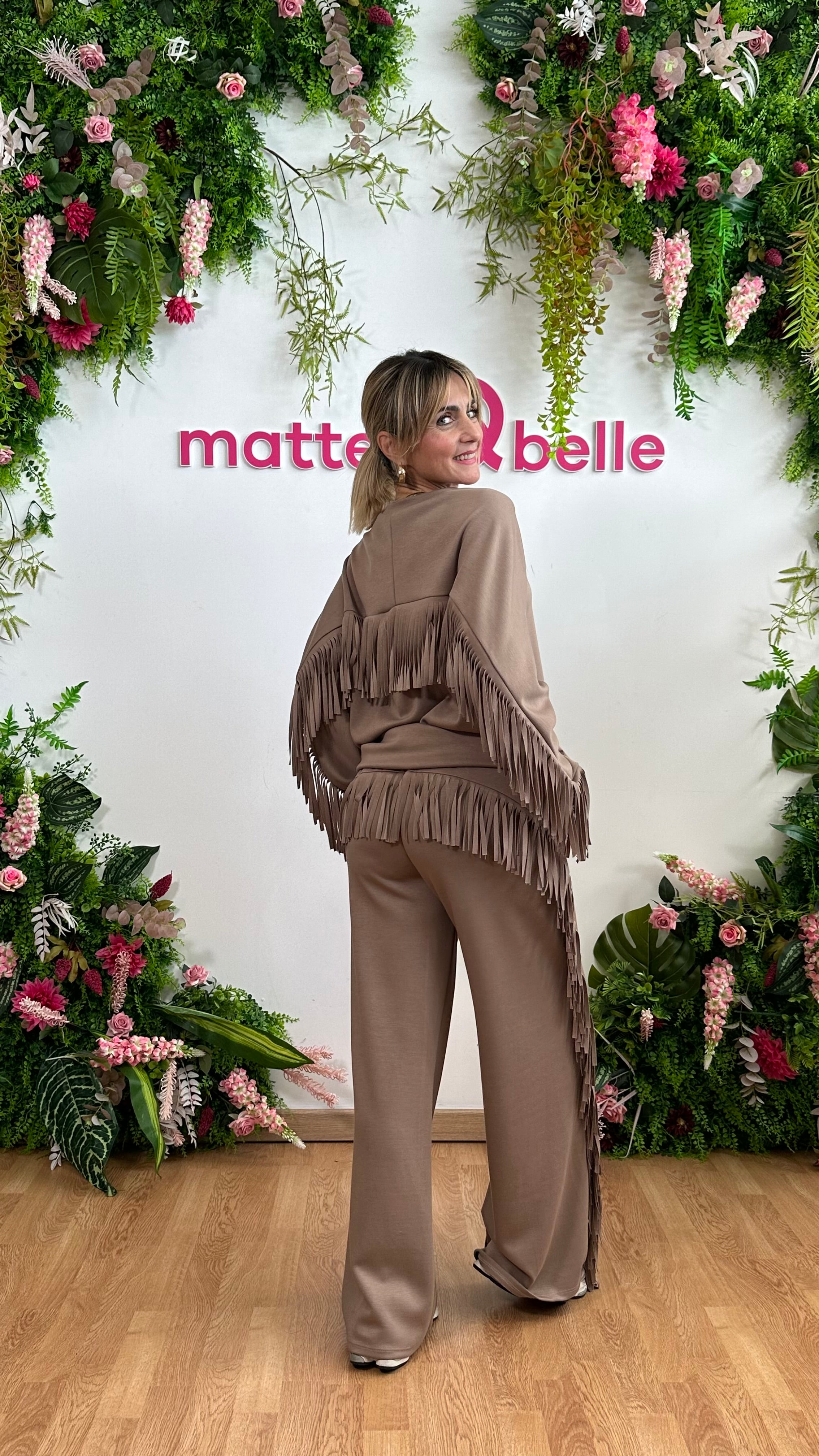 Coordinato Frange beige