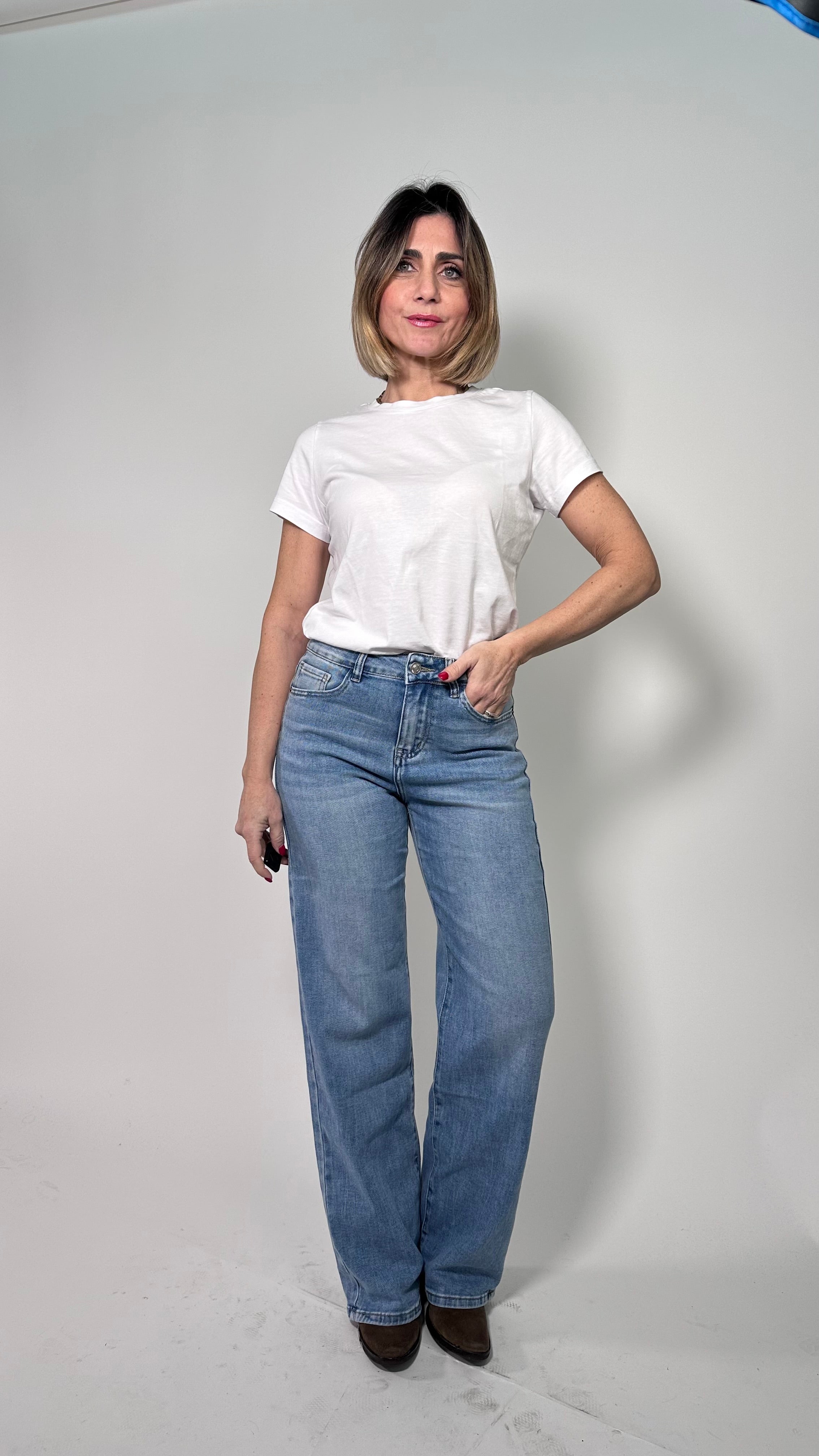 Jeans Wide leg denim chiaro