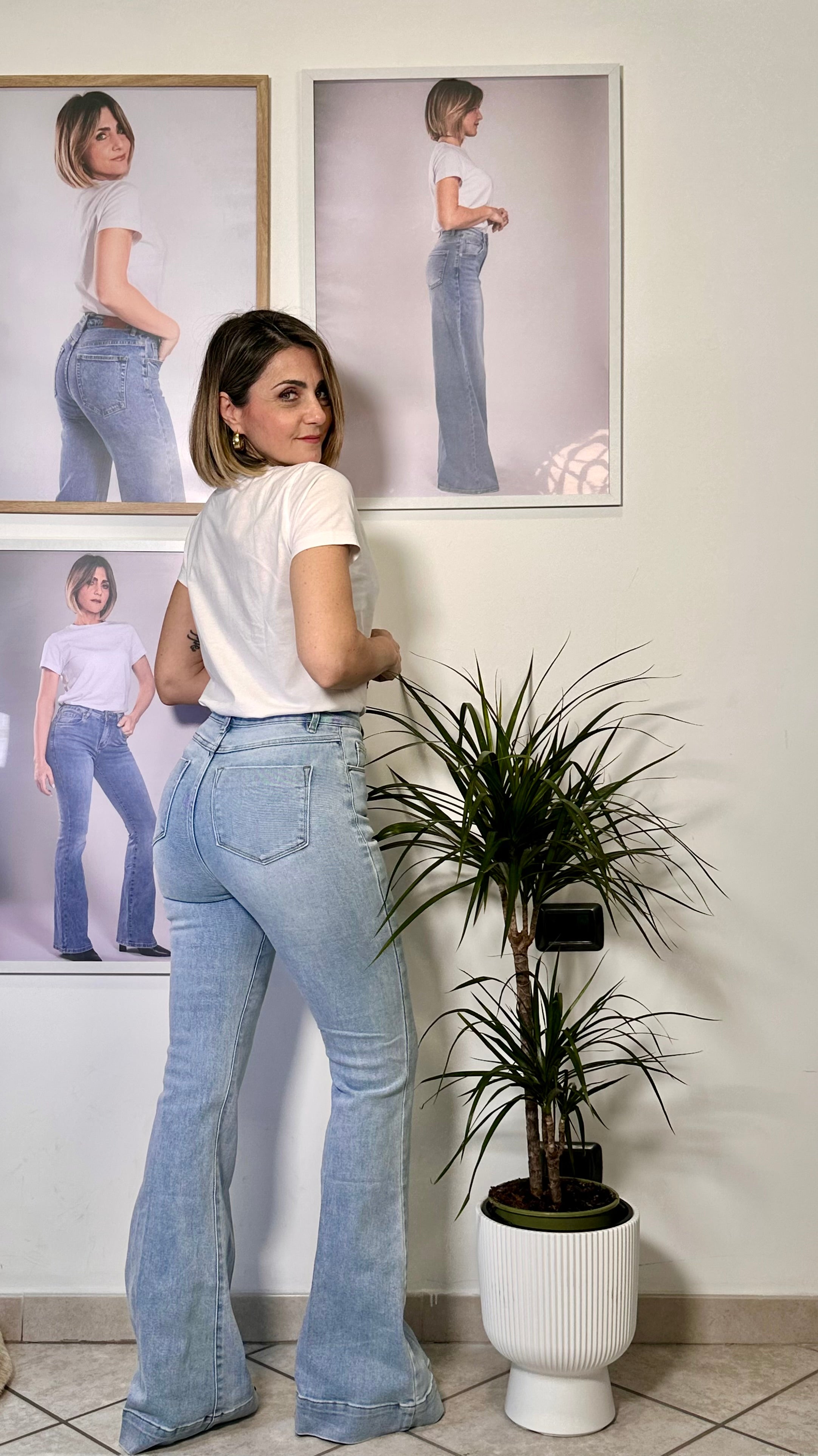 Jeans Angel -5 Kg  French Fit denim chiaro