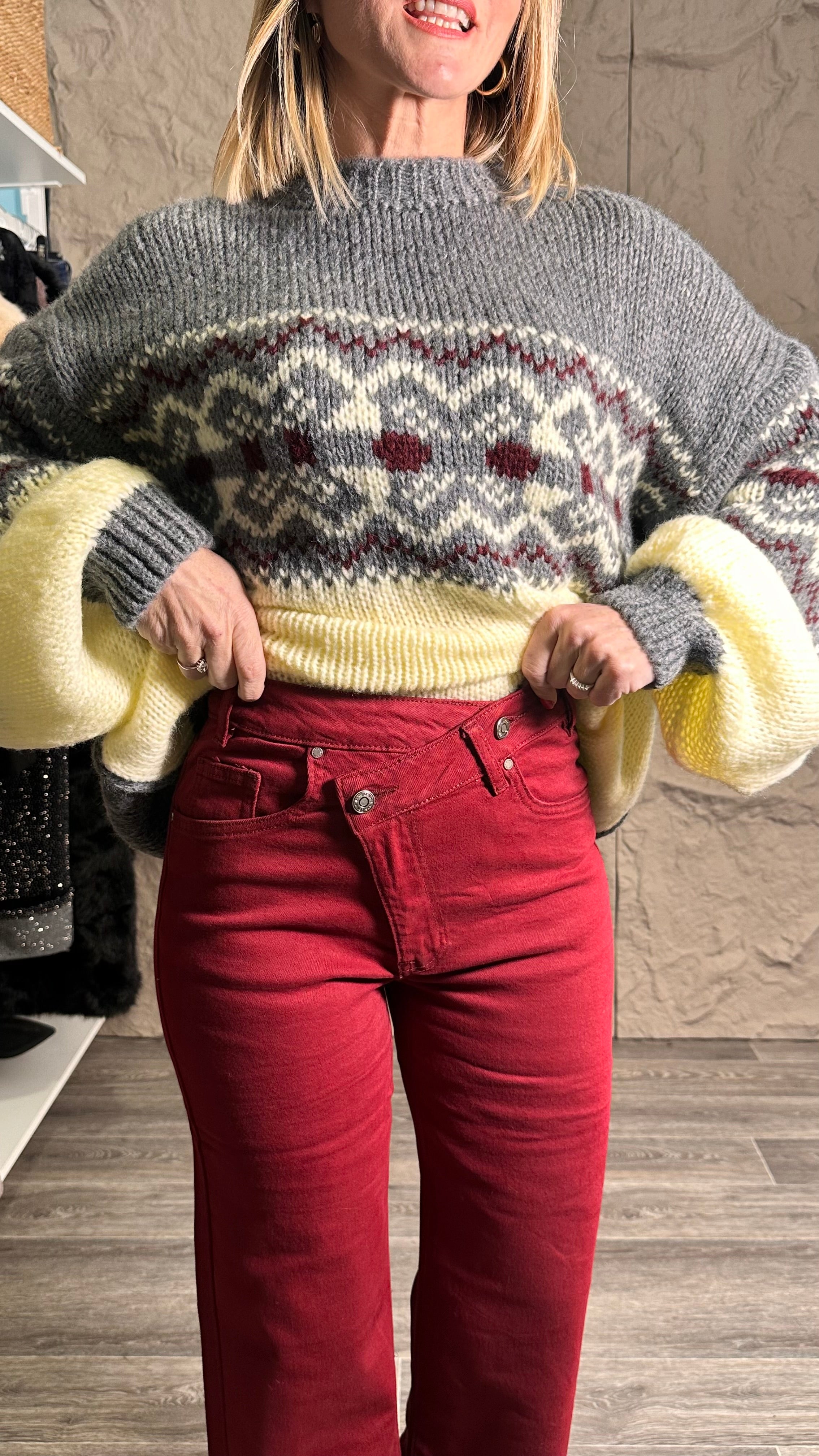 Jeans Wide leg bordeaux