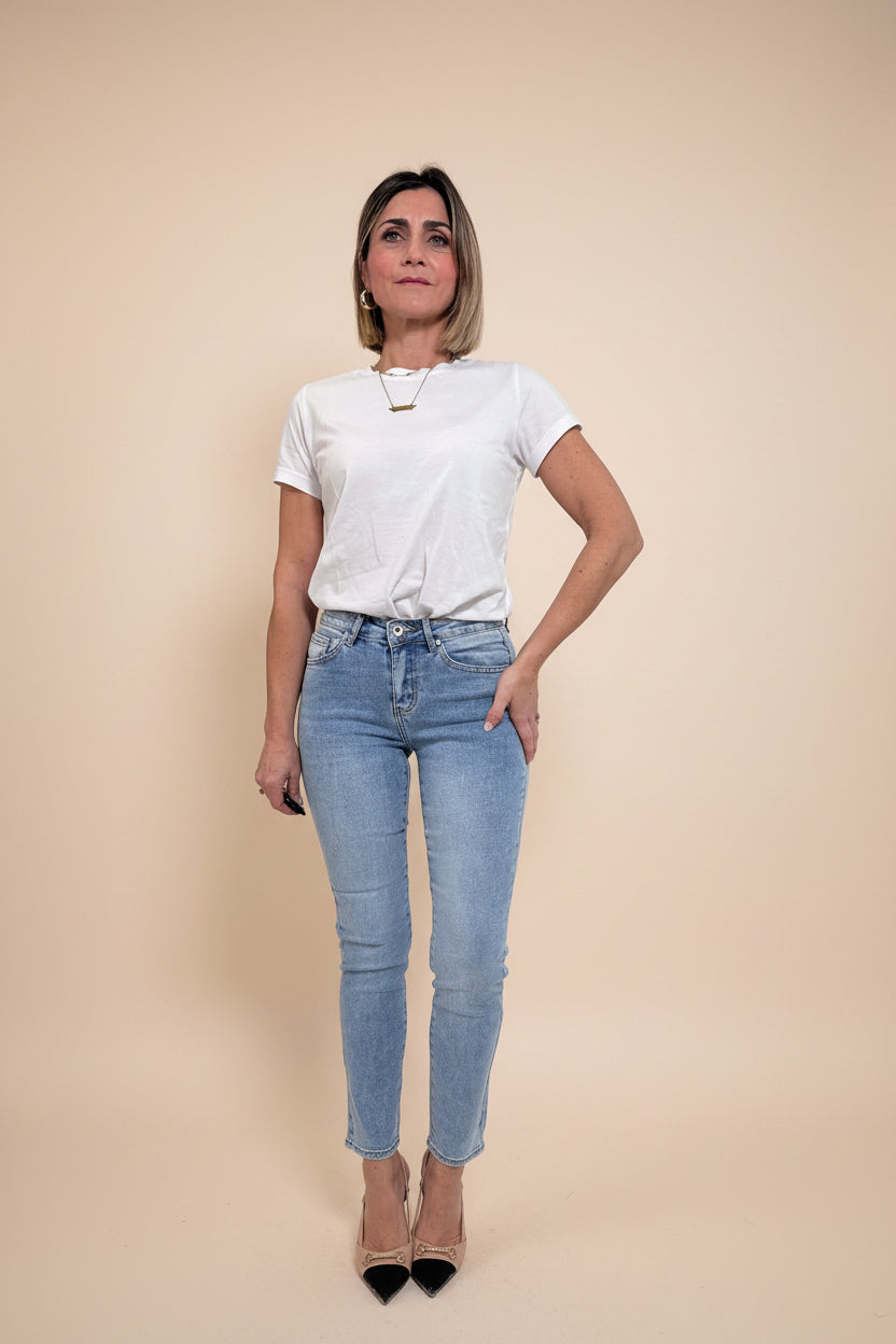 Jeans Skinny Push-Up lavaggio chiaro