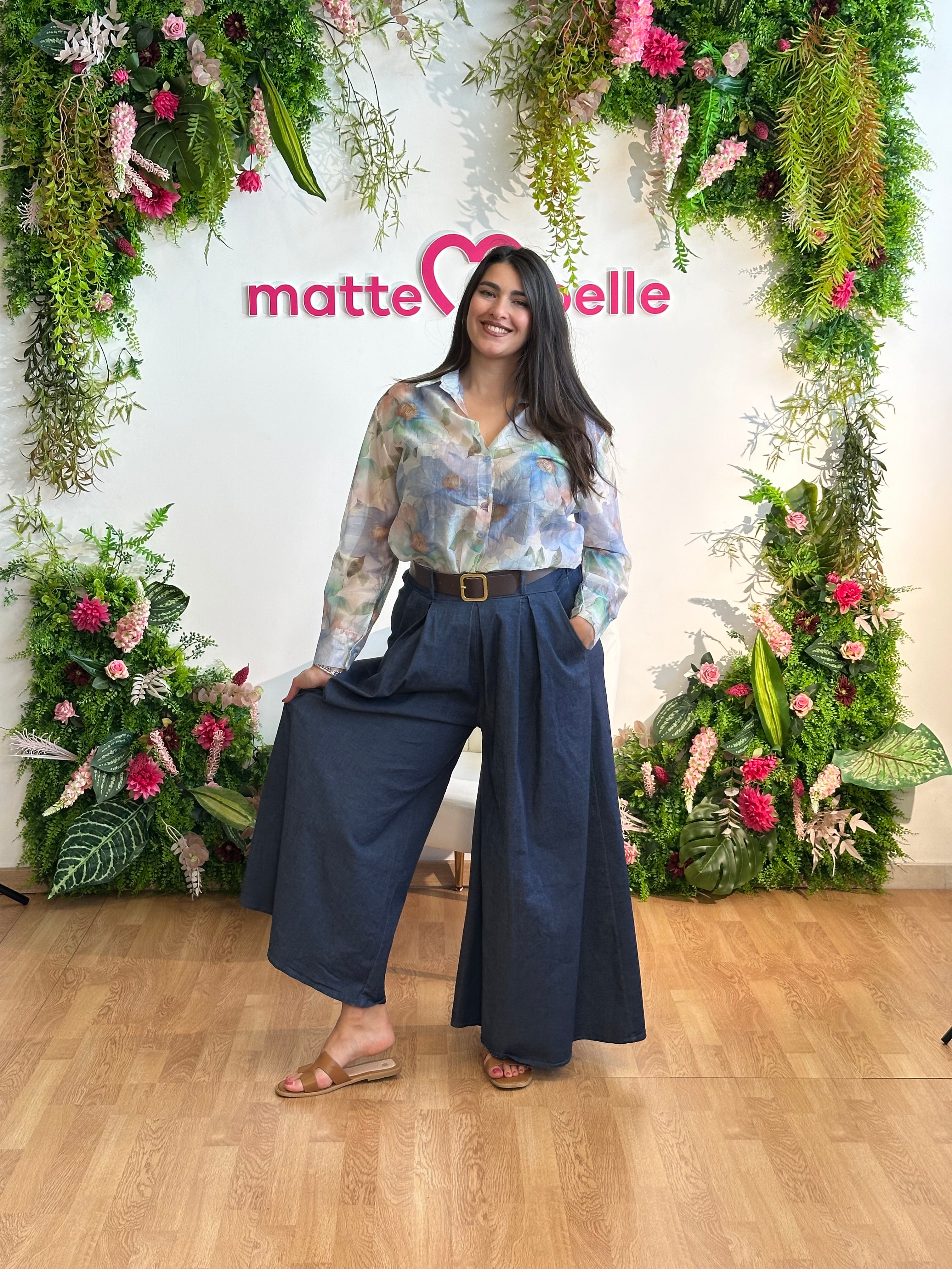 Pantaloni palazzo denim