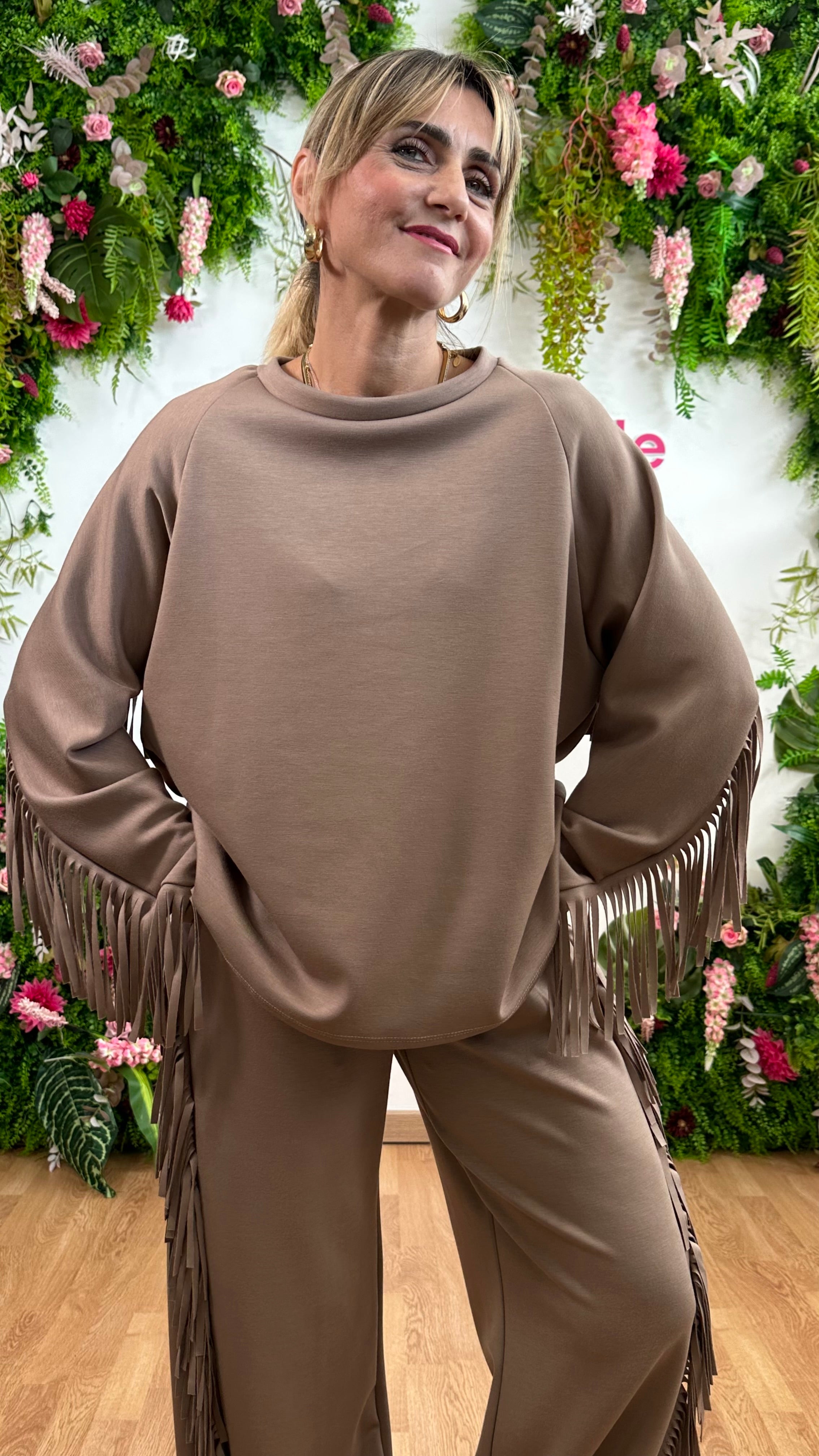 Coordinato Frange beige