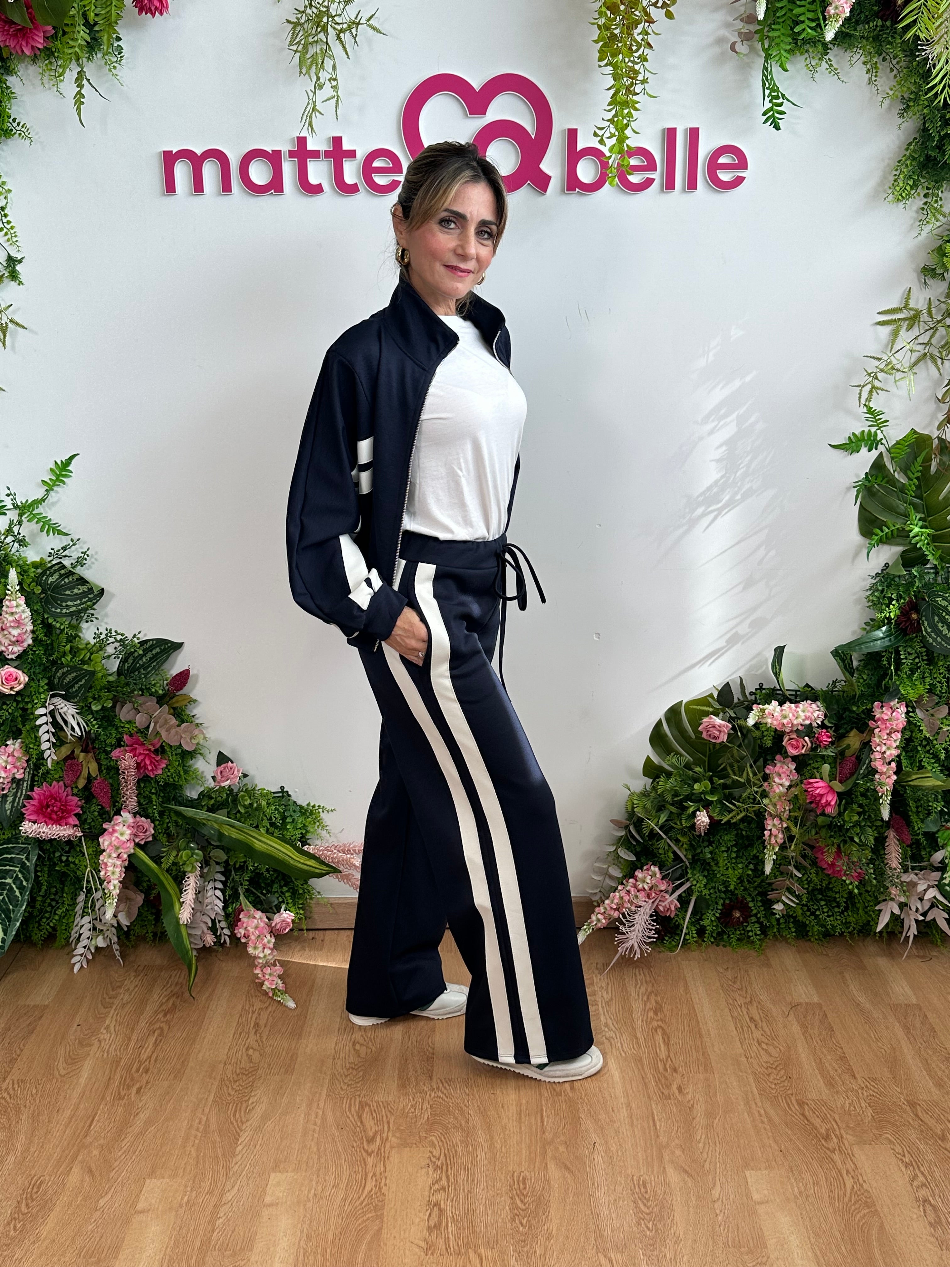 Tuta power stripe blu