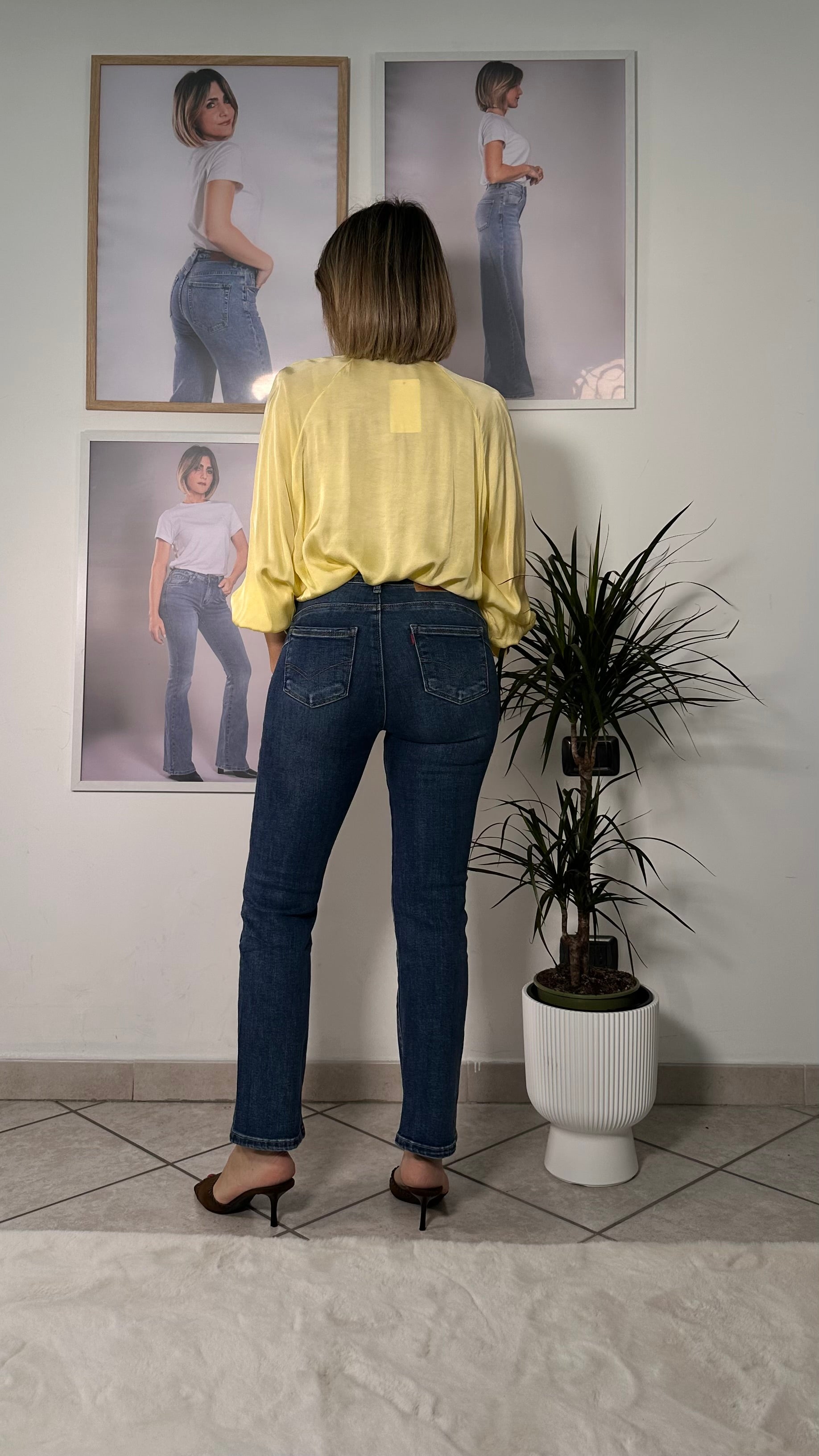 Jeans Straight Push Up Effetto -5kg lavaggio medio