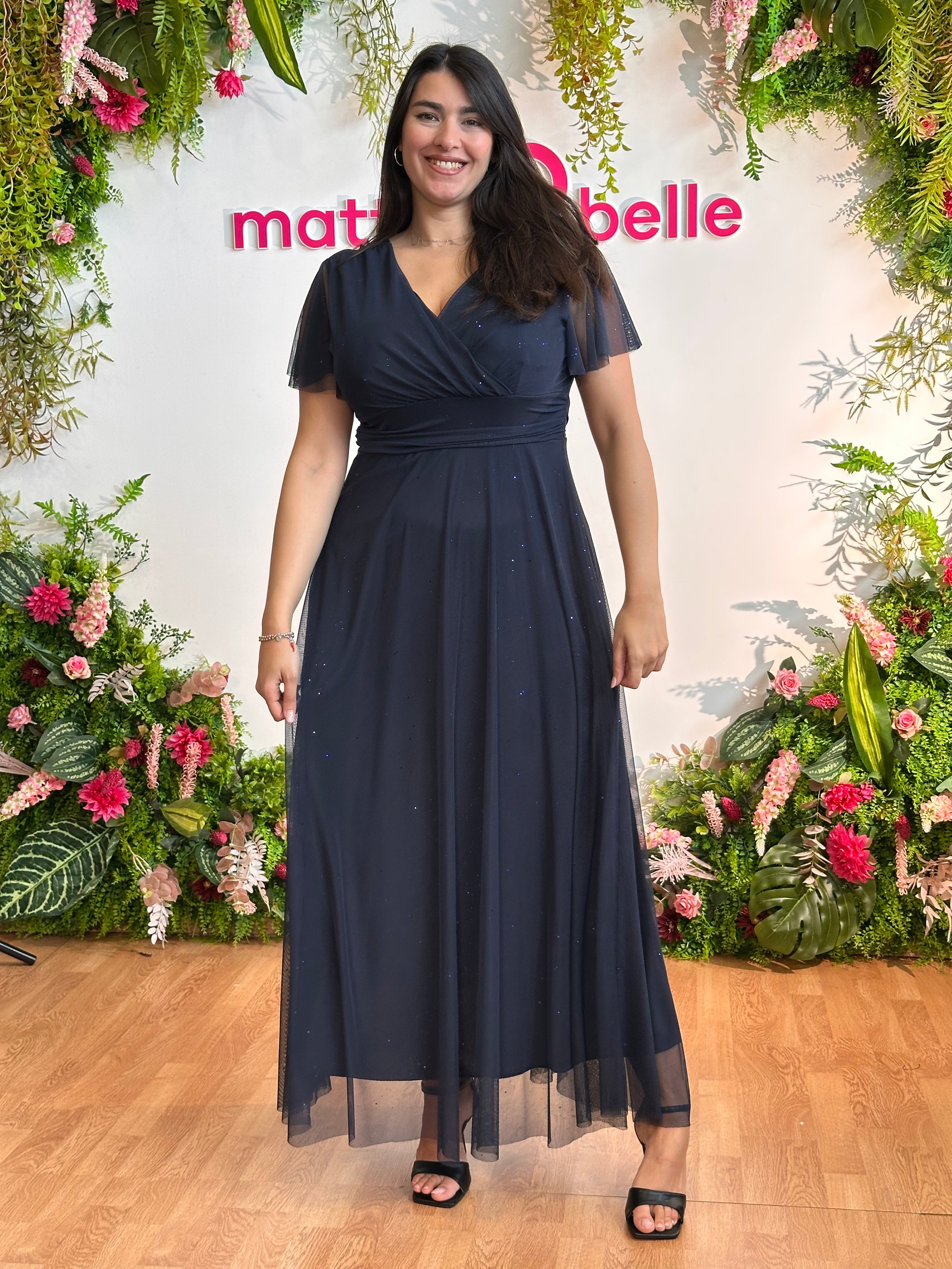 Abito Charlotte Glitter curvy blu notte