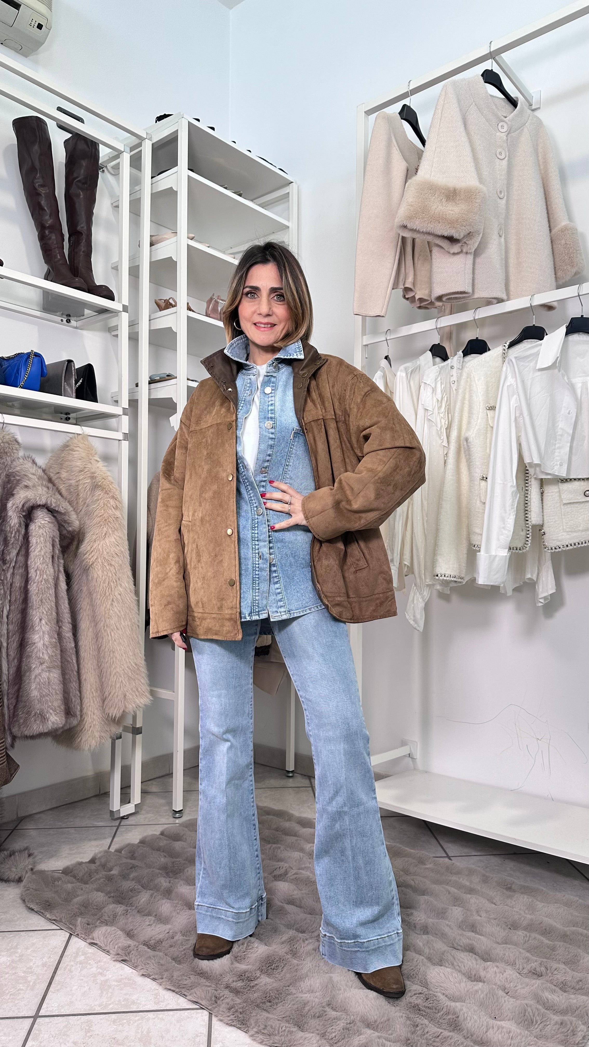 Giacca Urban Leather Reversibile  caffè