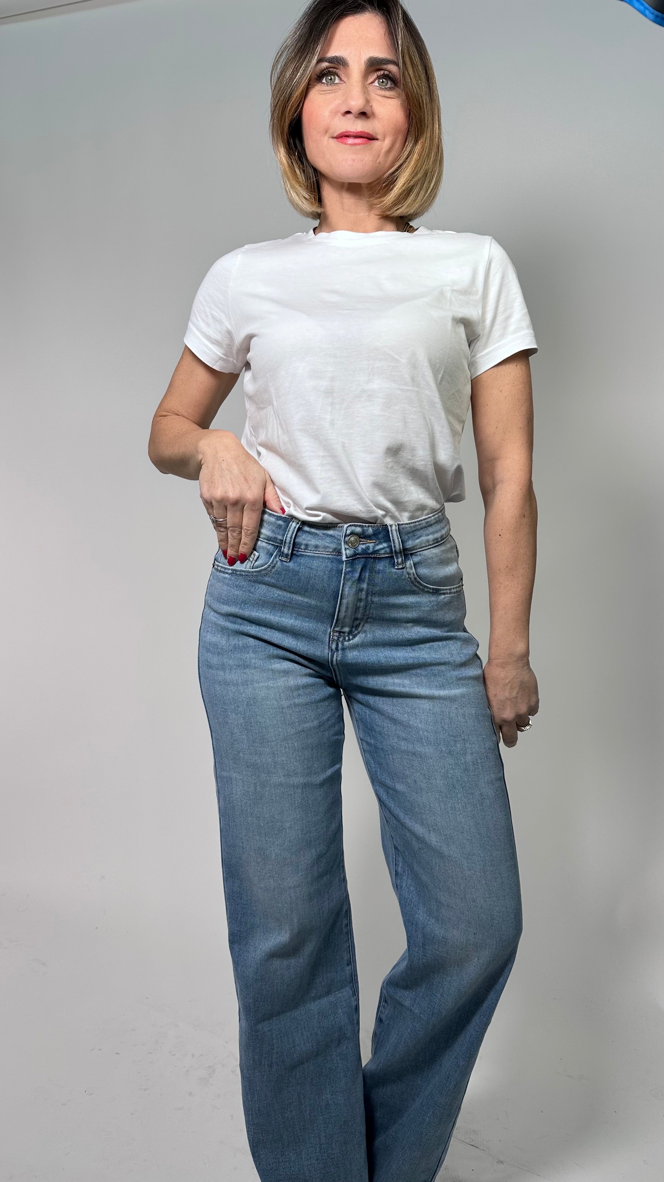 Jeans Wide leg denim chiaro