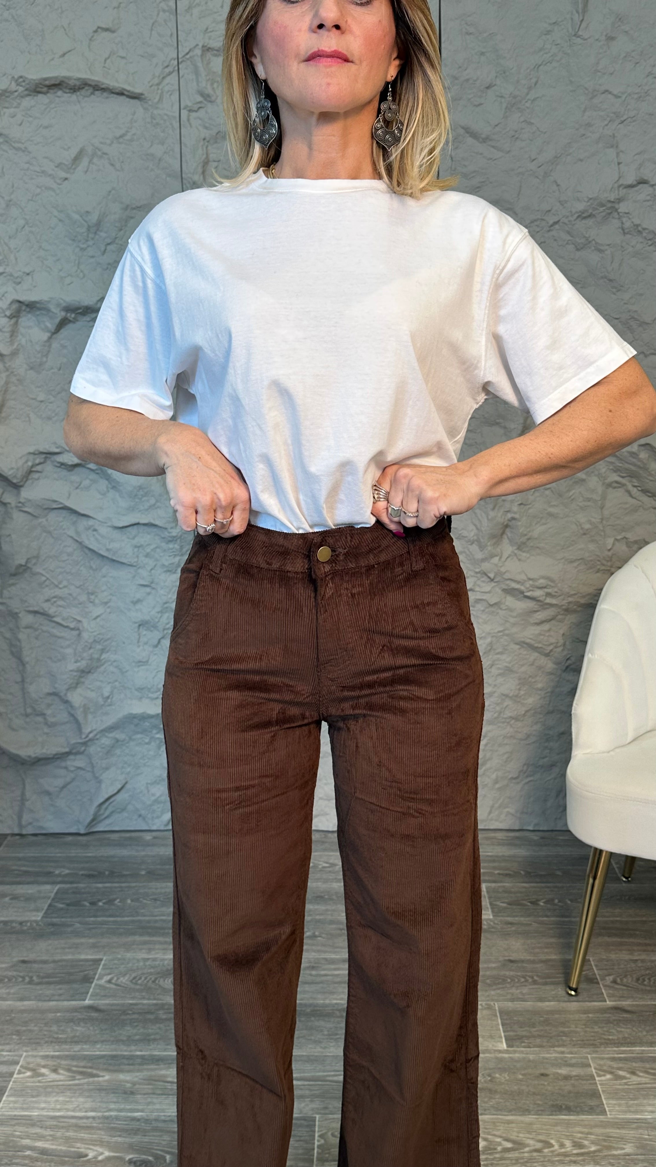 Jeans Palazzo a costine