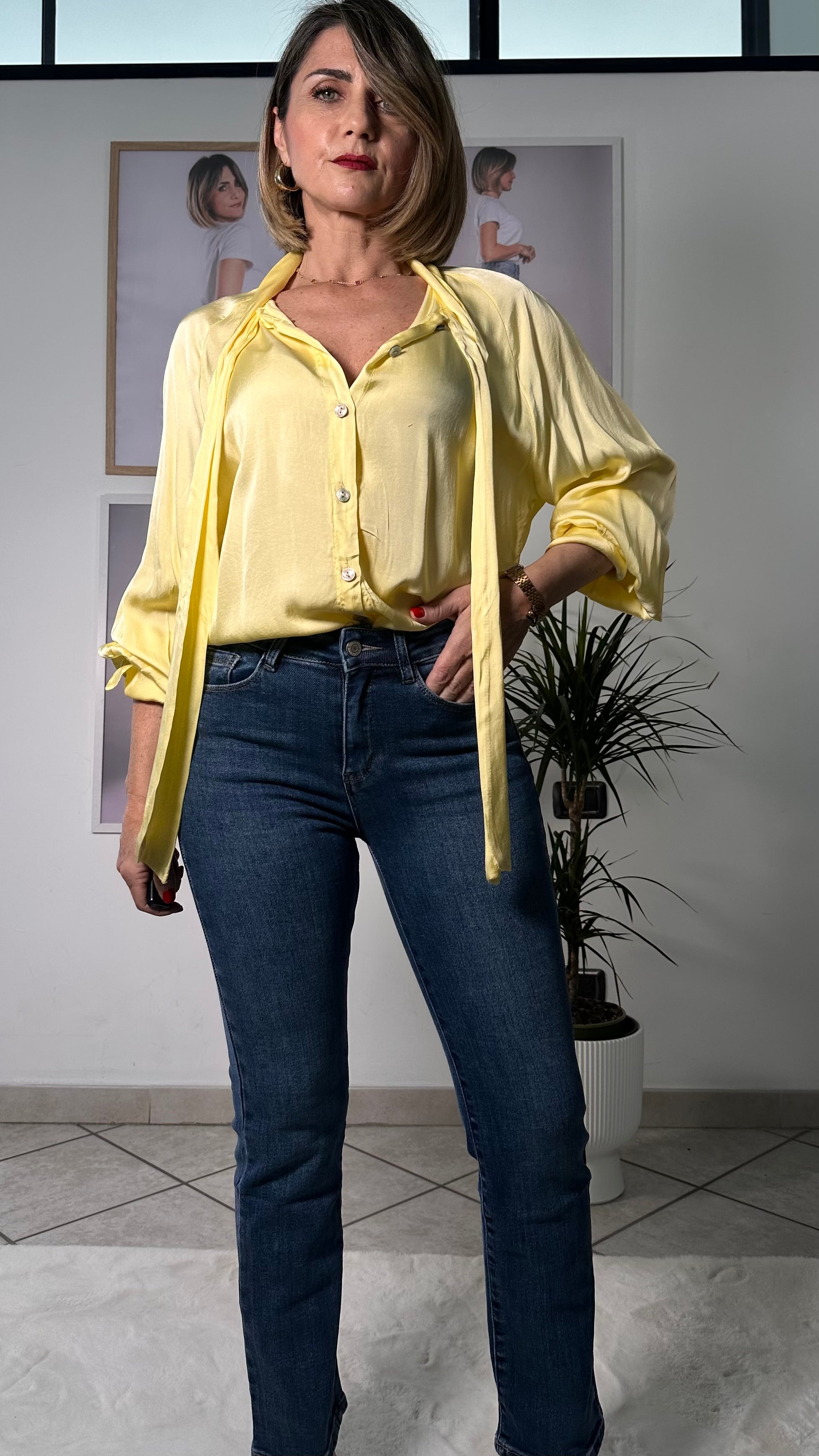 Jeans Straight Push Up Effetto -5kg lavaggio medio