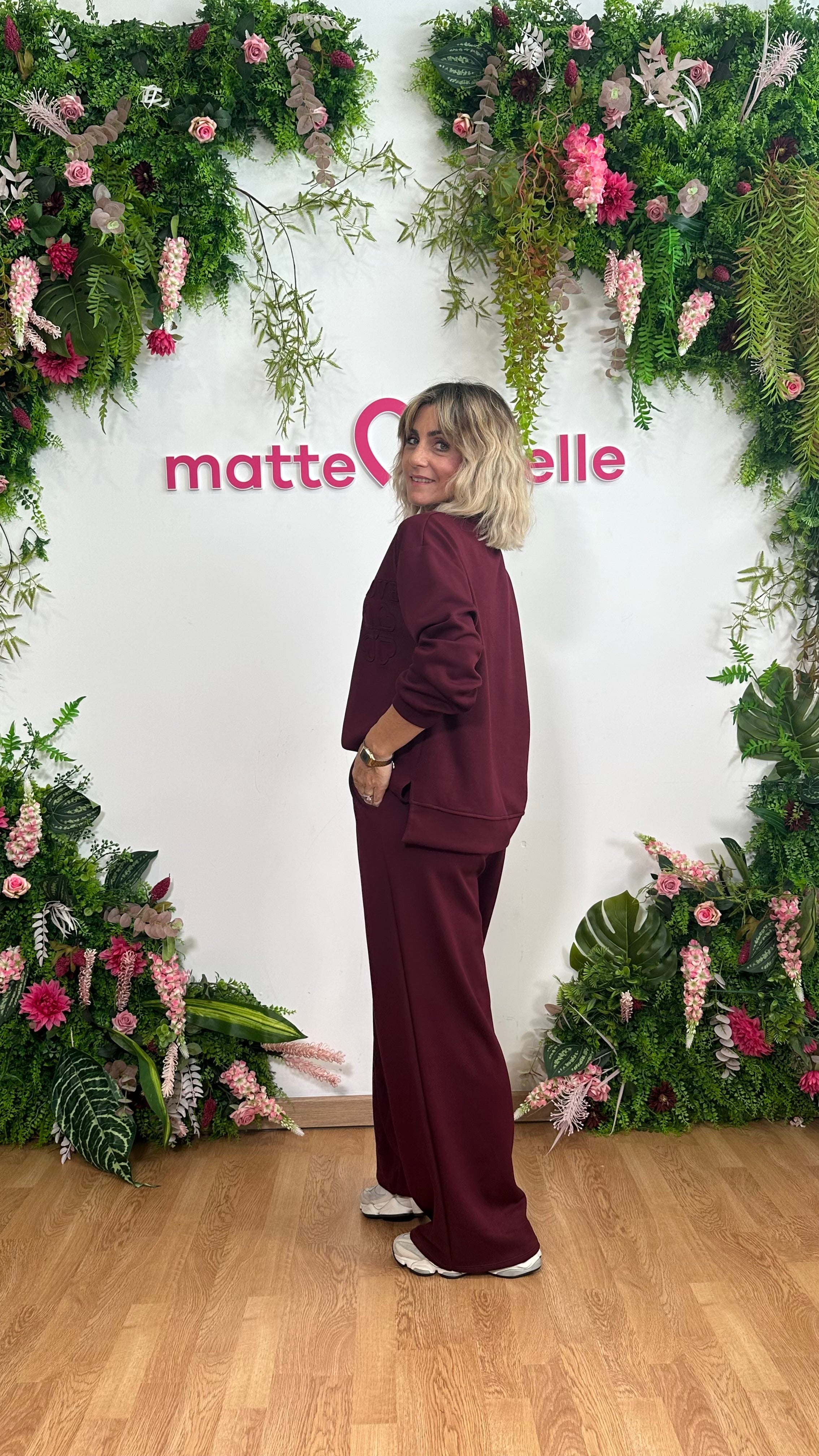 Coordinato LOVE bordeaux PRE ORDINE
