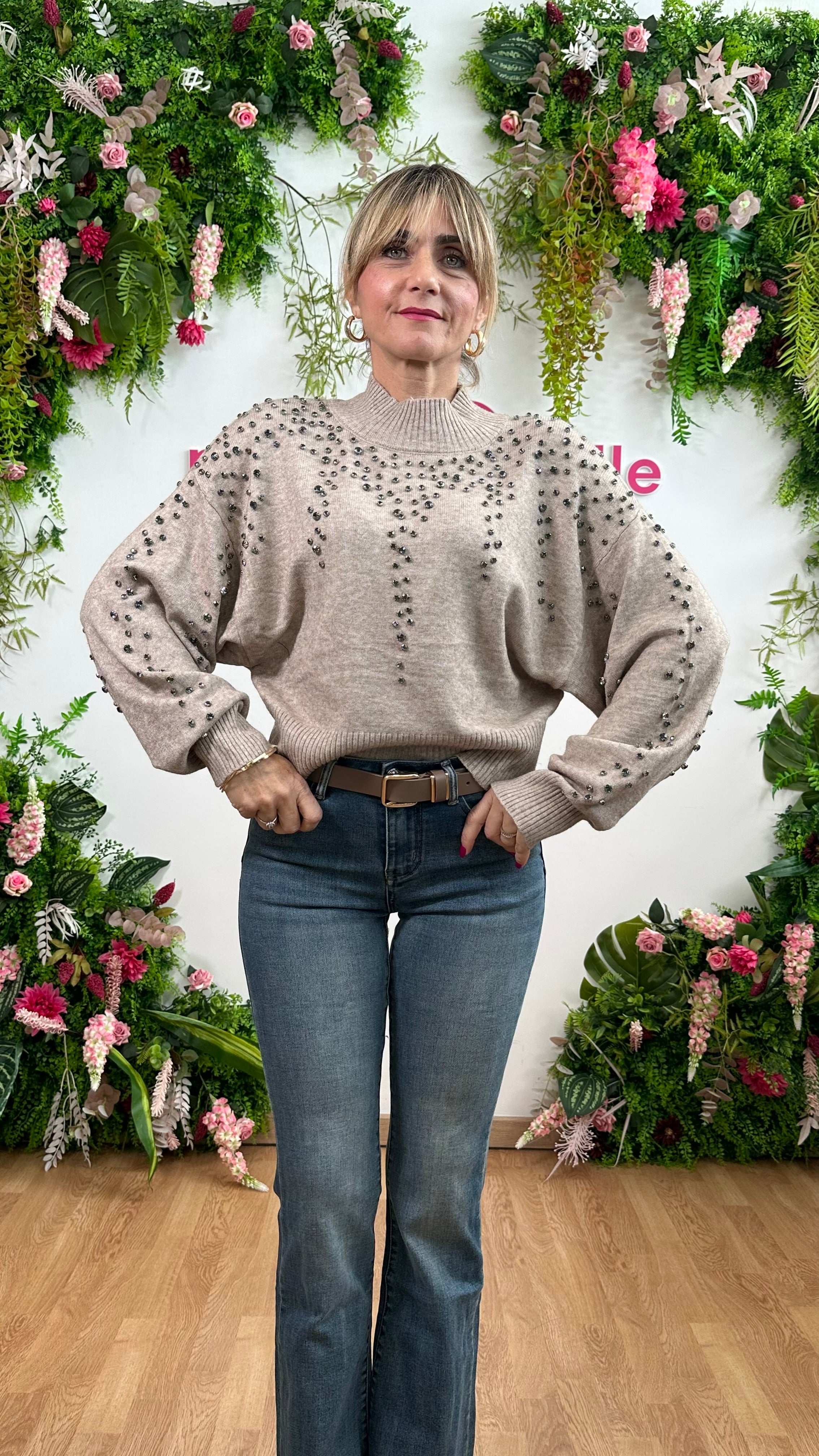 Maglia Crystal tortora