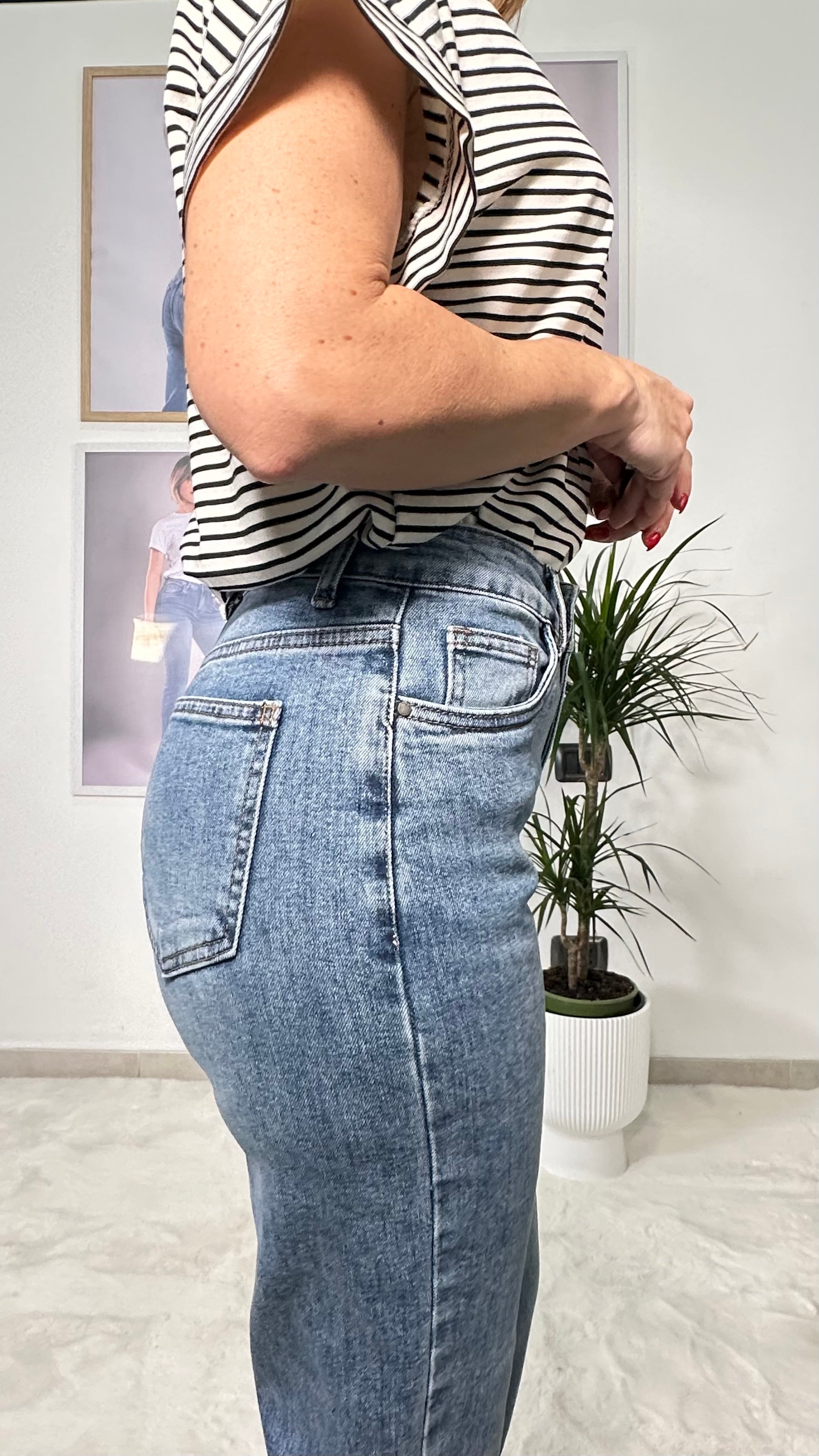 Jeans Mom Fit Denim Chiaro Soft Comfort