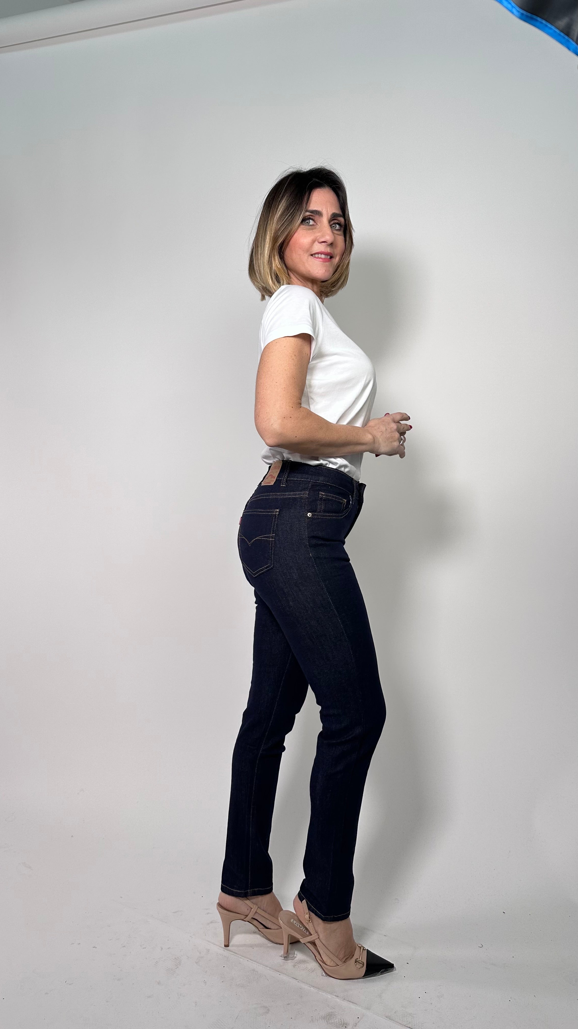Jeans Skinny Sculpt -5Kg effetto pancia piatta denim scuro