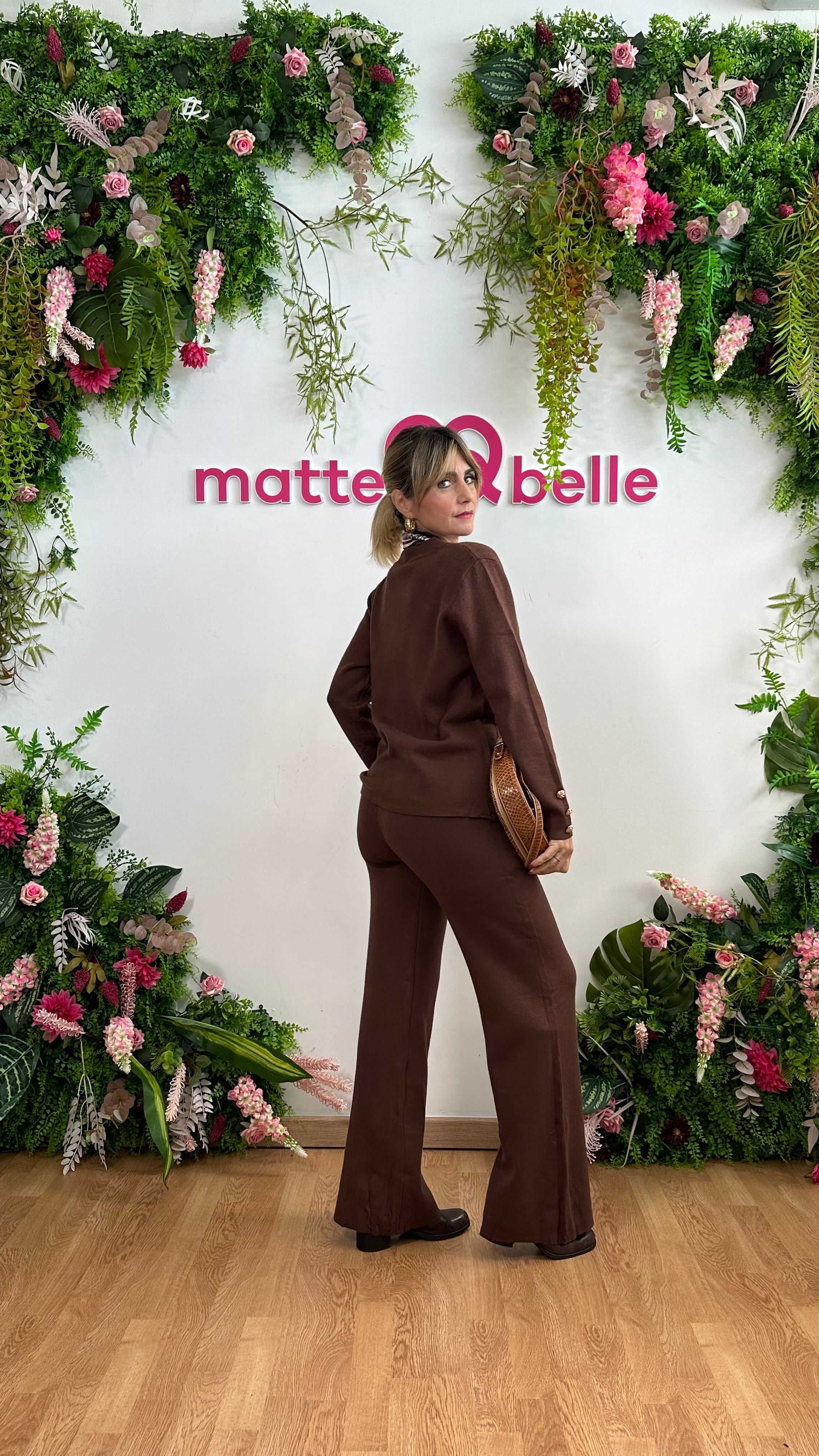 coordinato Rose Manica Lunga Marrone