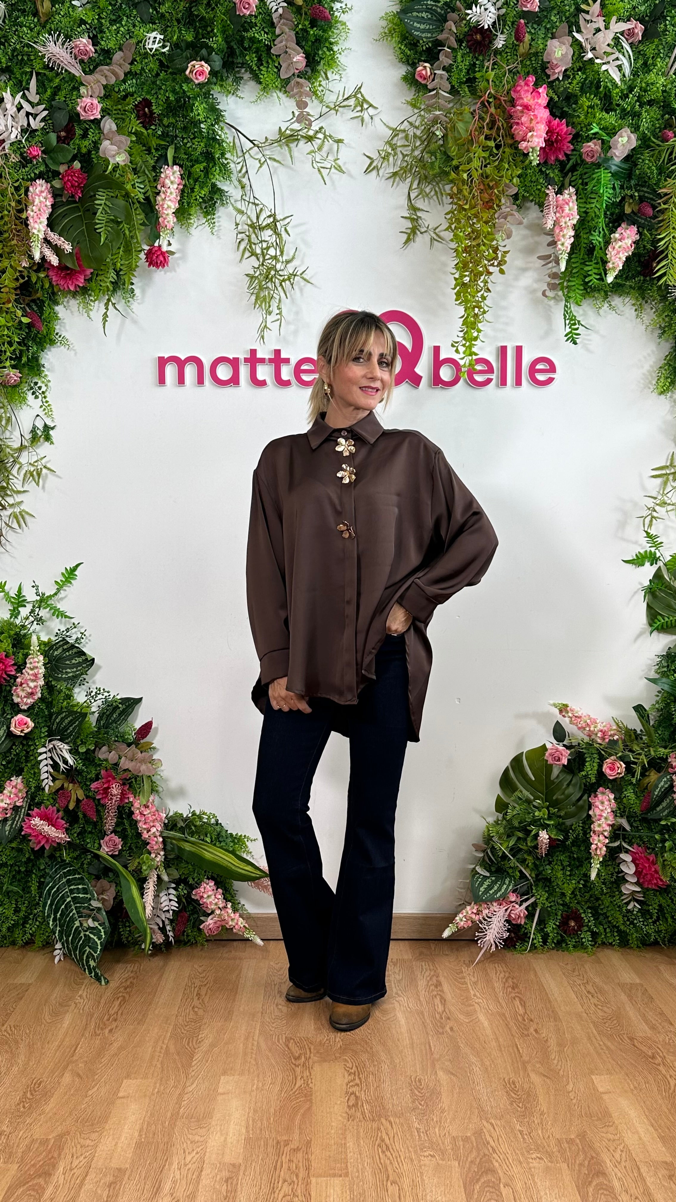 Camicia Flor Marrone