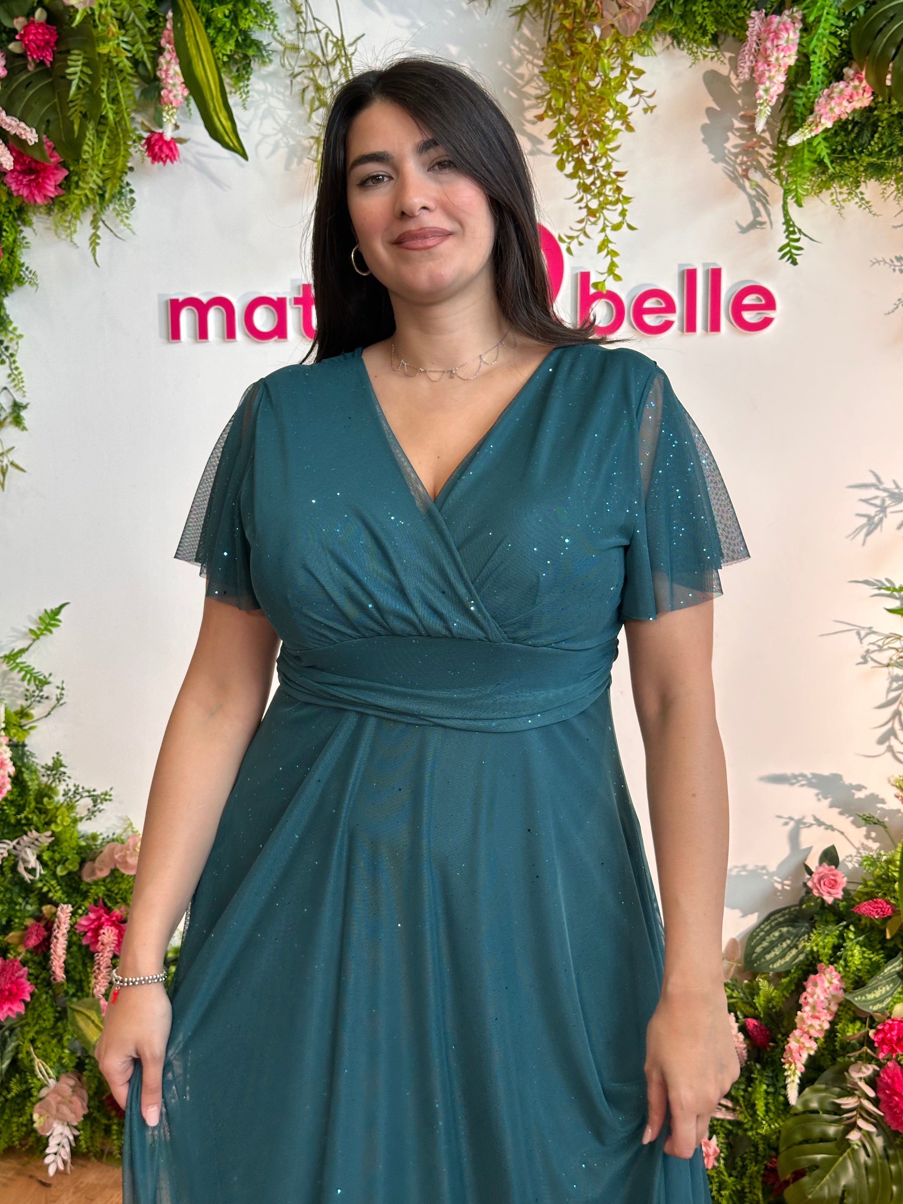 Abito Charlotte Glitter curvy verde