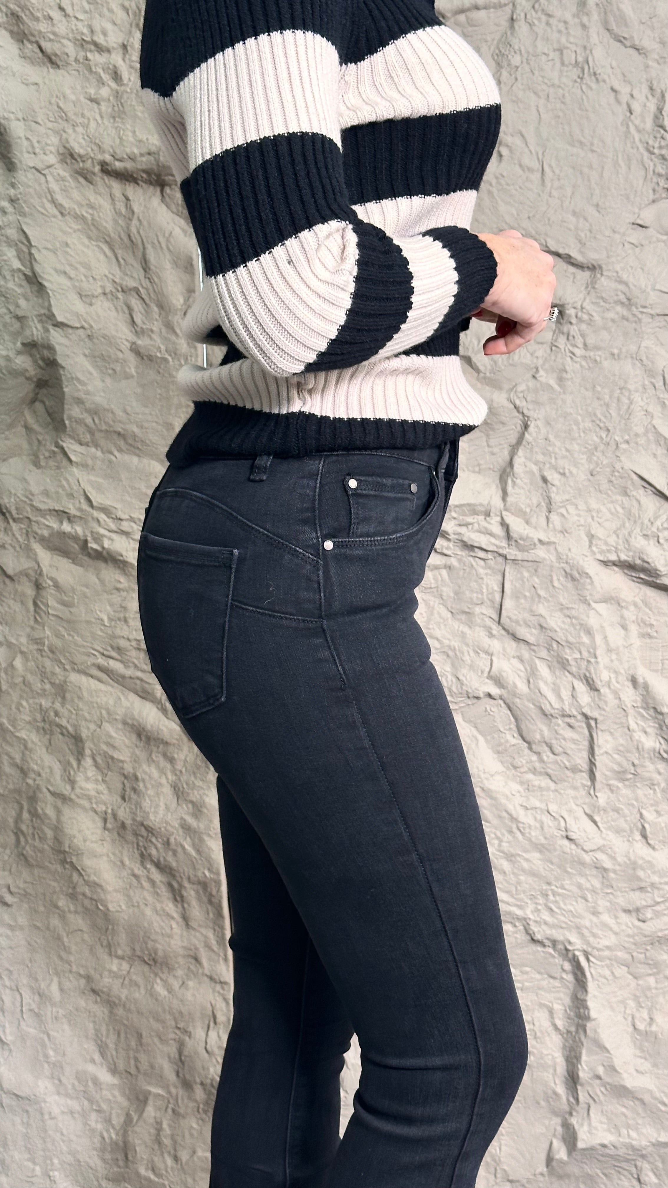 Jeans a zampa  -5 Kg push up nero