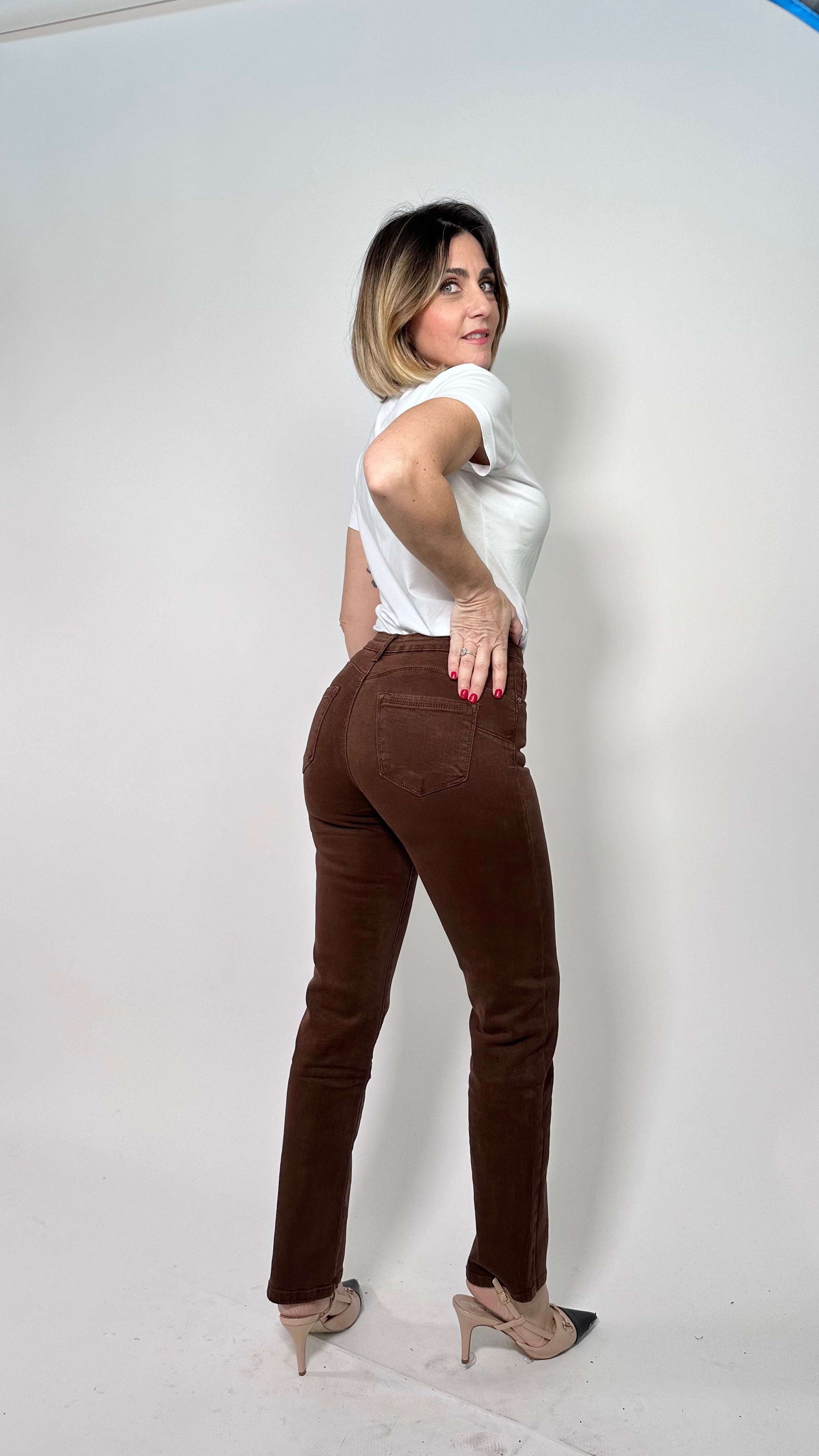 Jeans Straight Push Up Choco Sculpt