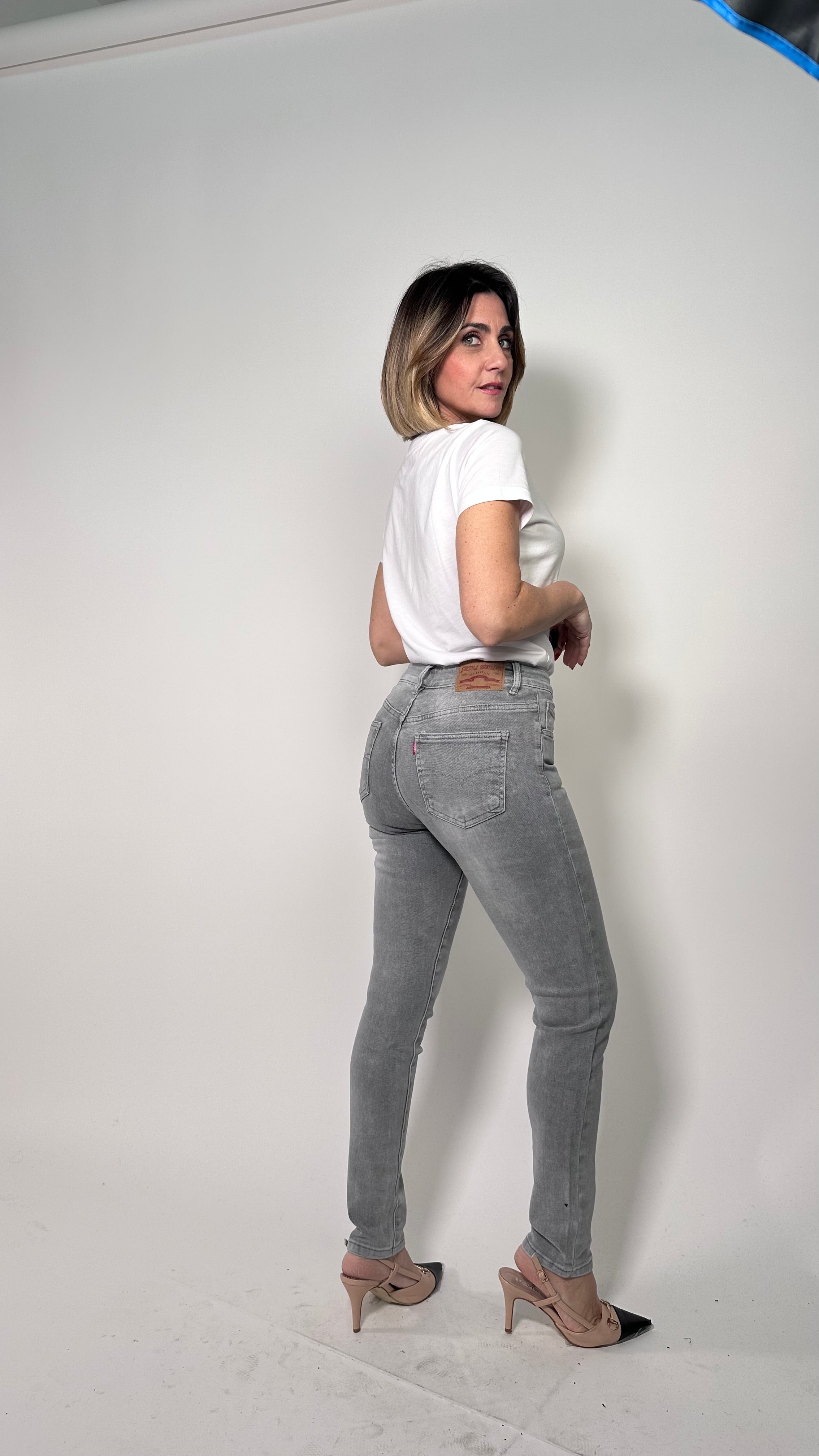 Jeans Skinny Sculpt -5Kg effetto pancia piatta grigio
