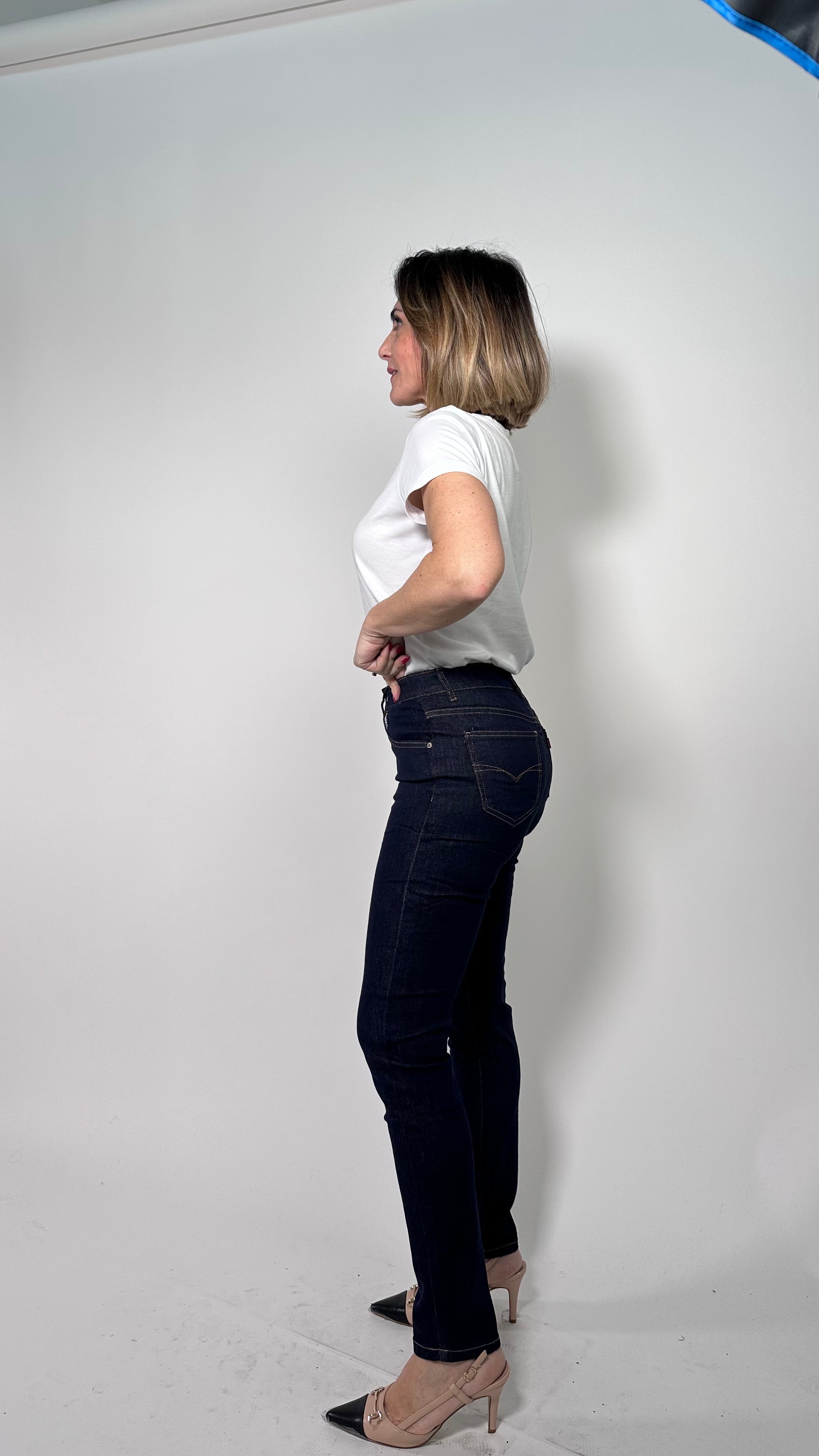 Jeans Skinny Sculpt -5Kg effetto pancia piatta denim scuro