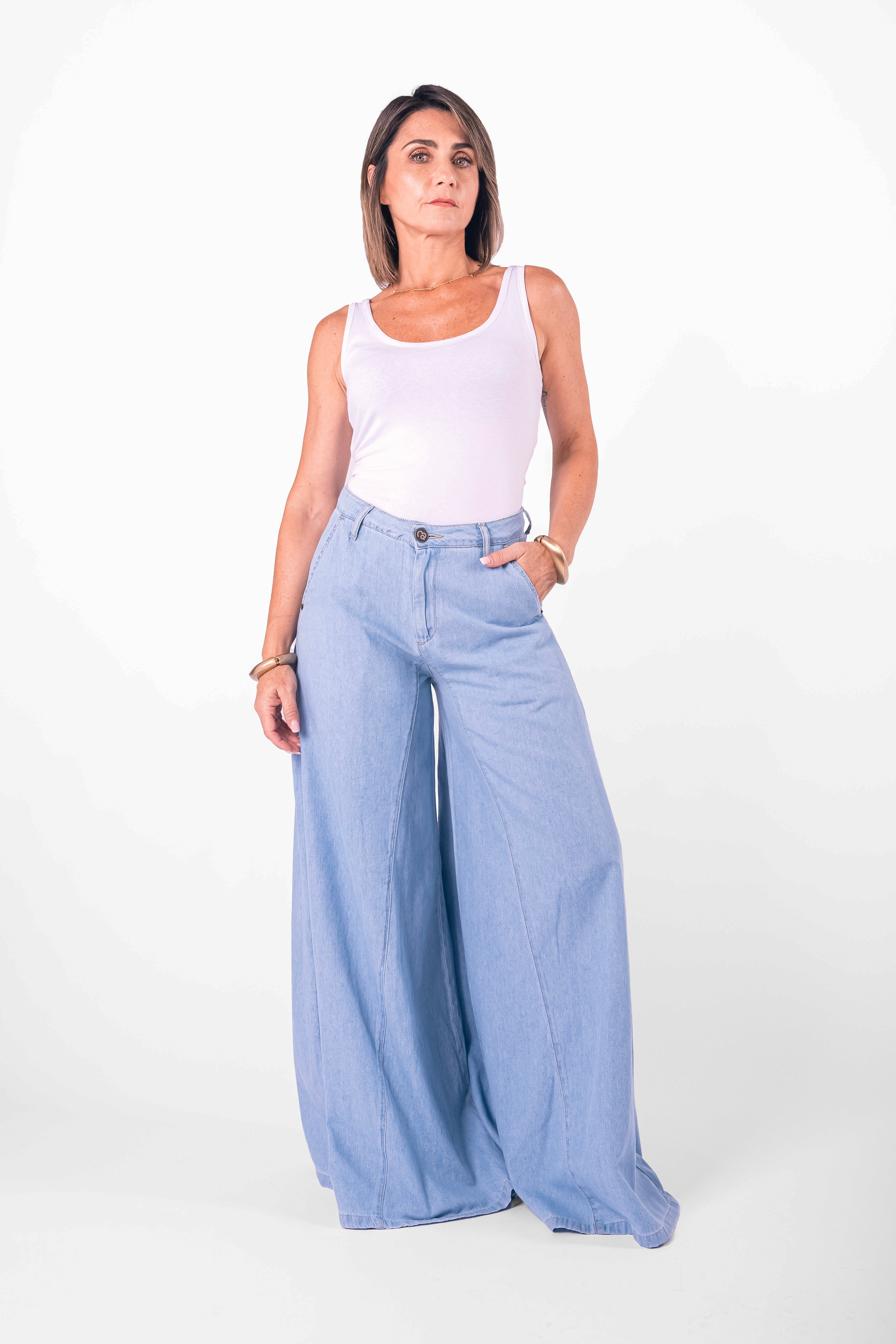Jeans Ventaglio Couture Denim Chiaro
