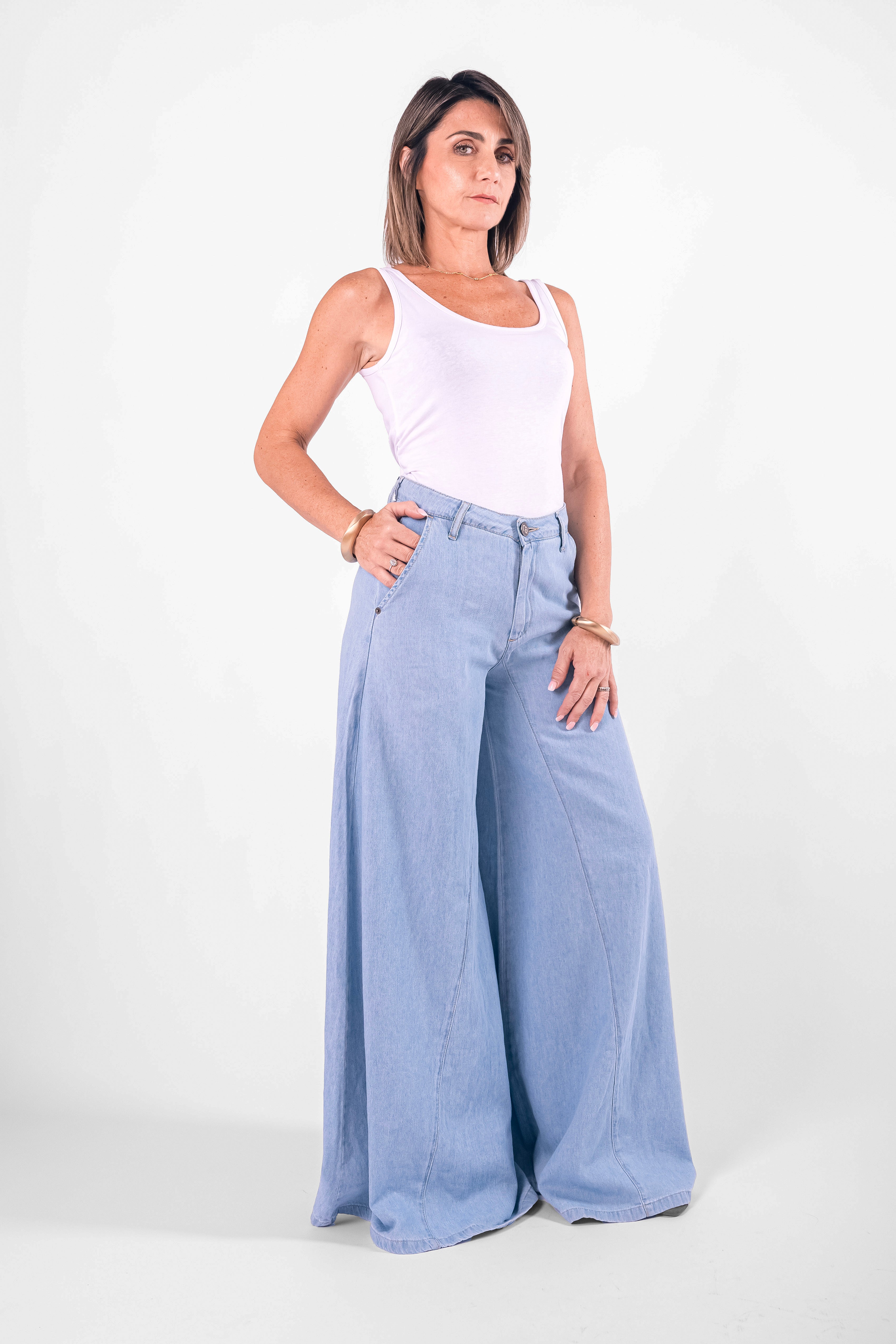 Jeans Ventaglio Couture Denim Chiaro