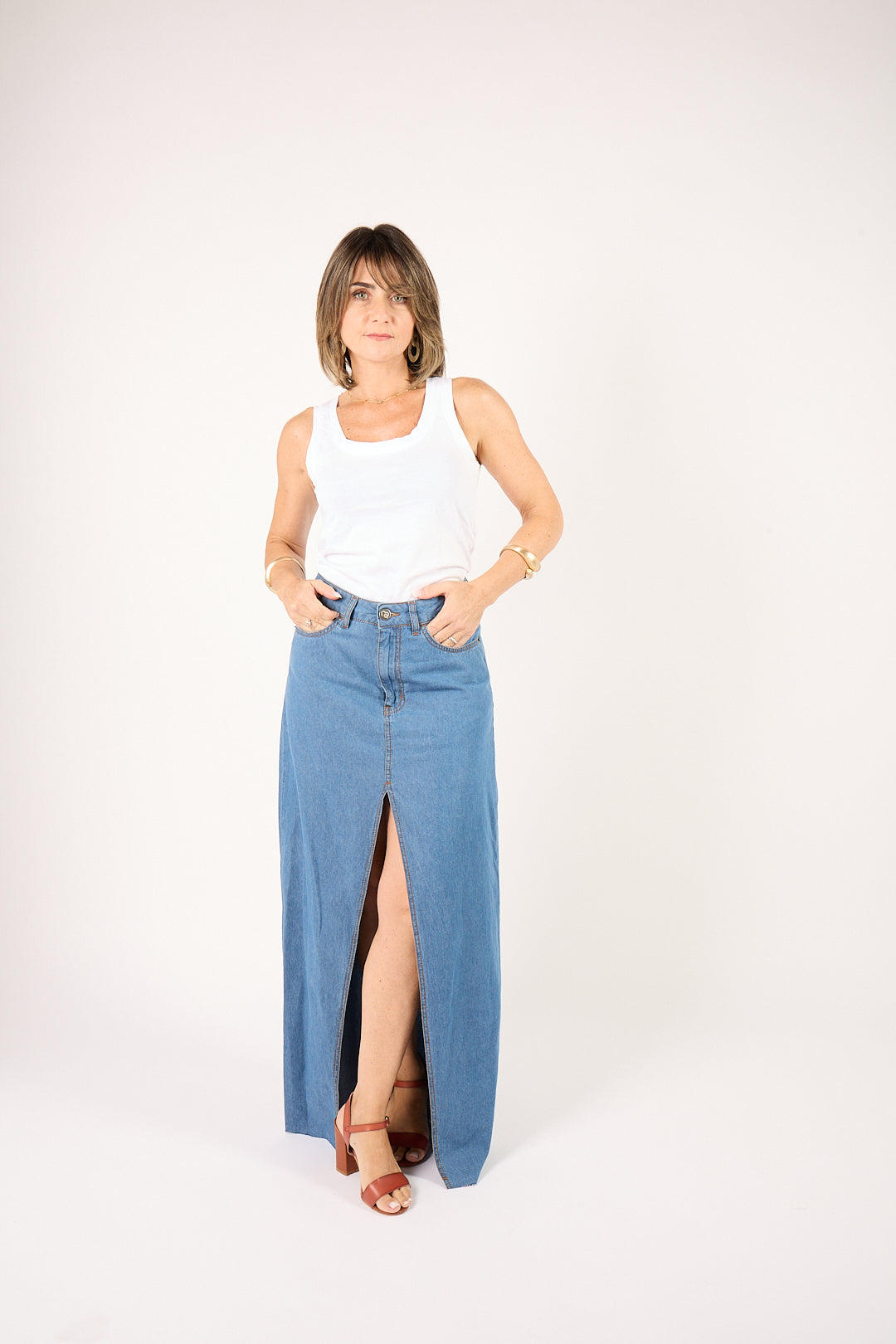 Gonna Longuette Denim Couture – lavaggio medio