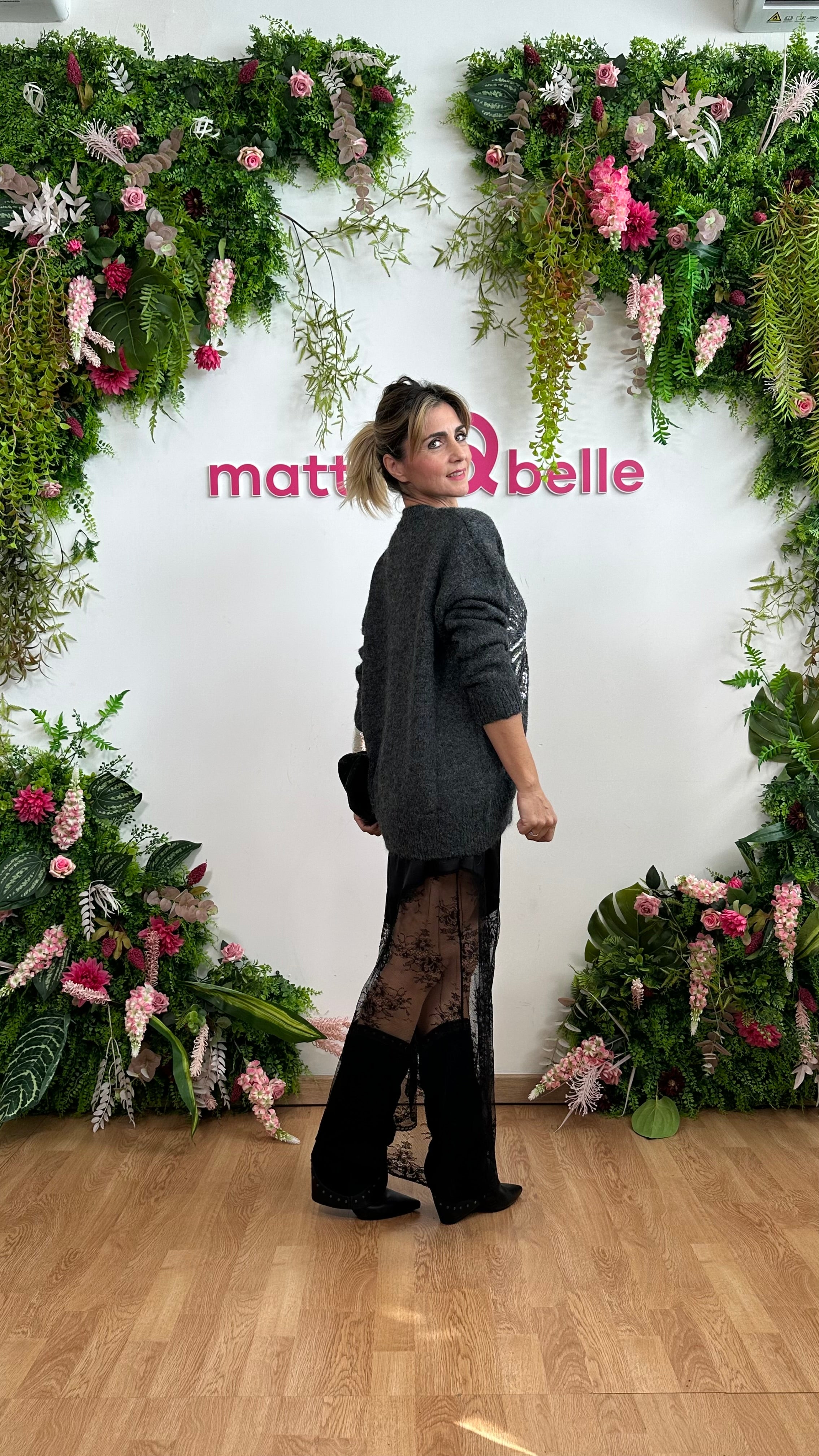 Pull Fiore Paillettes Grigio