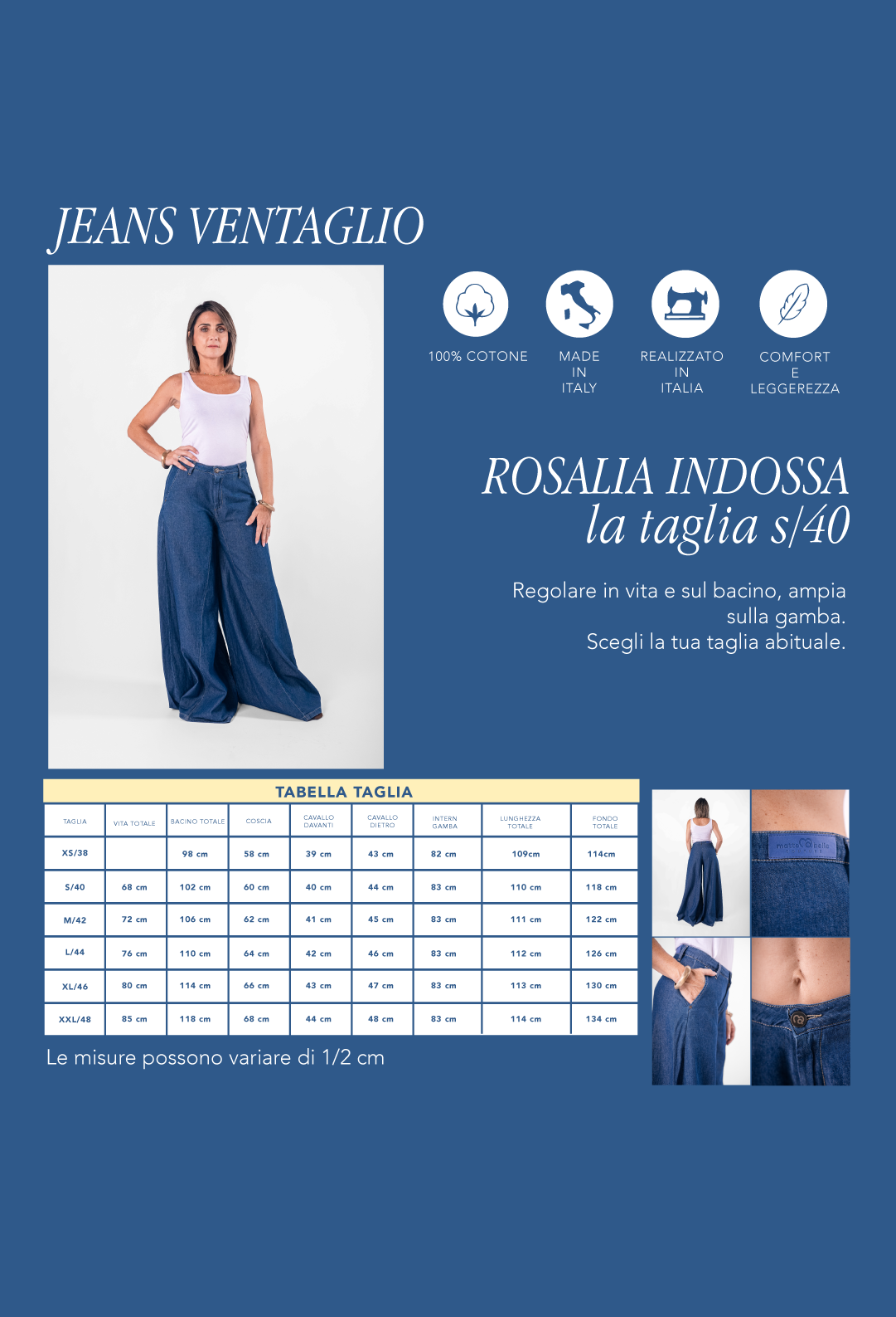 Jeans Ventaglio Couture Denim Chiaro