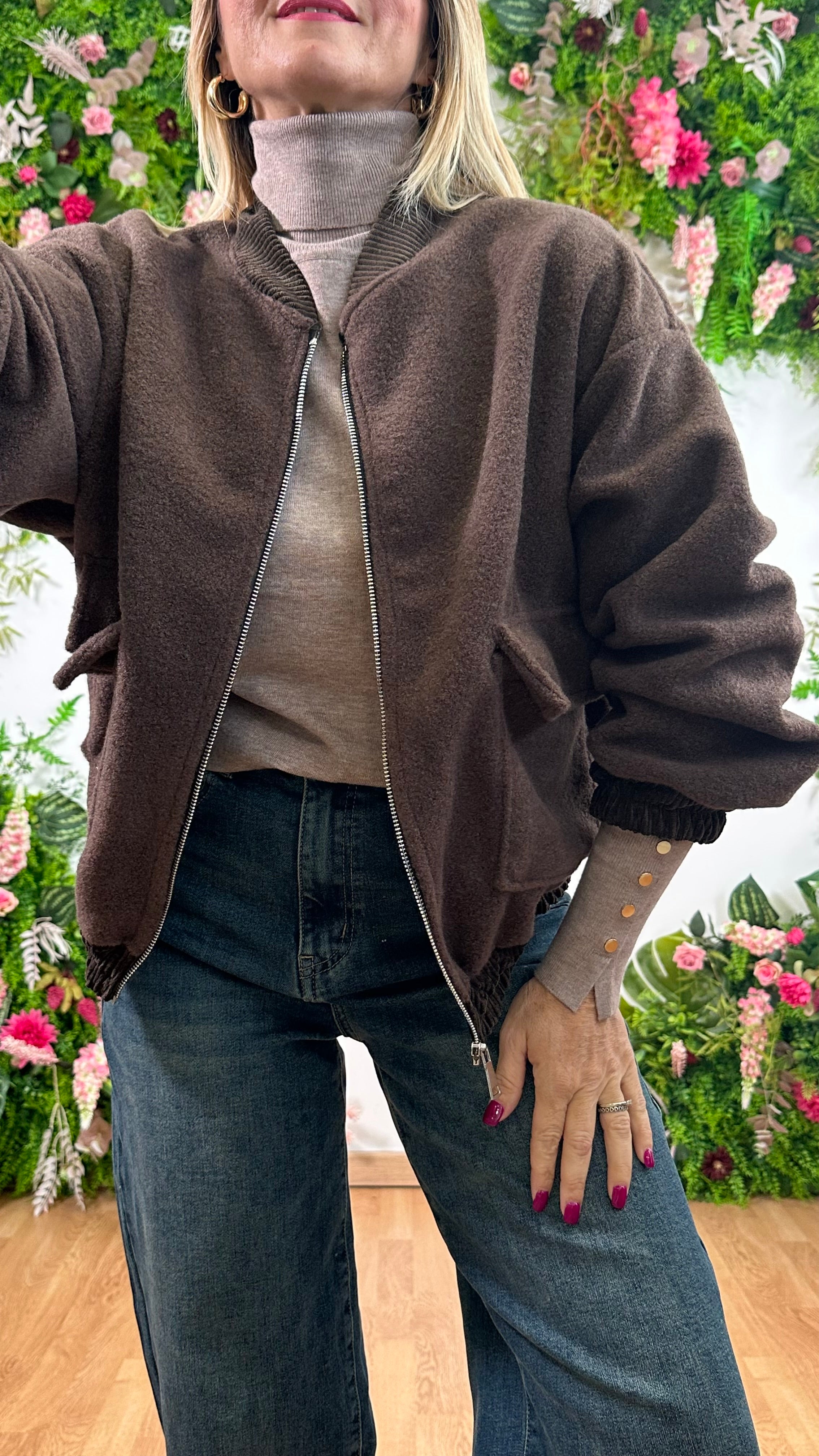 Bomber College Marrone