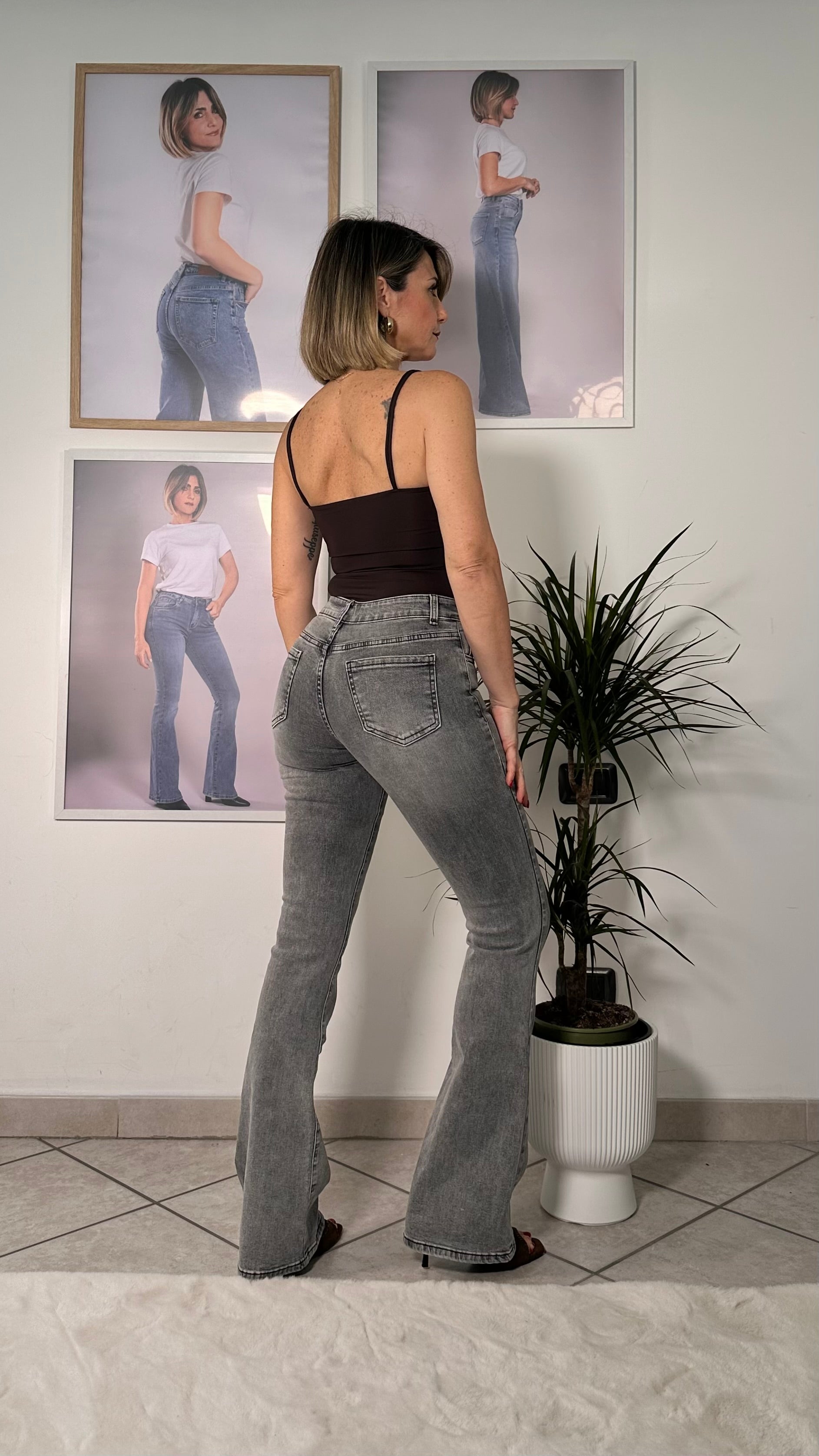 Jeans Flare denim Grigio
