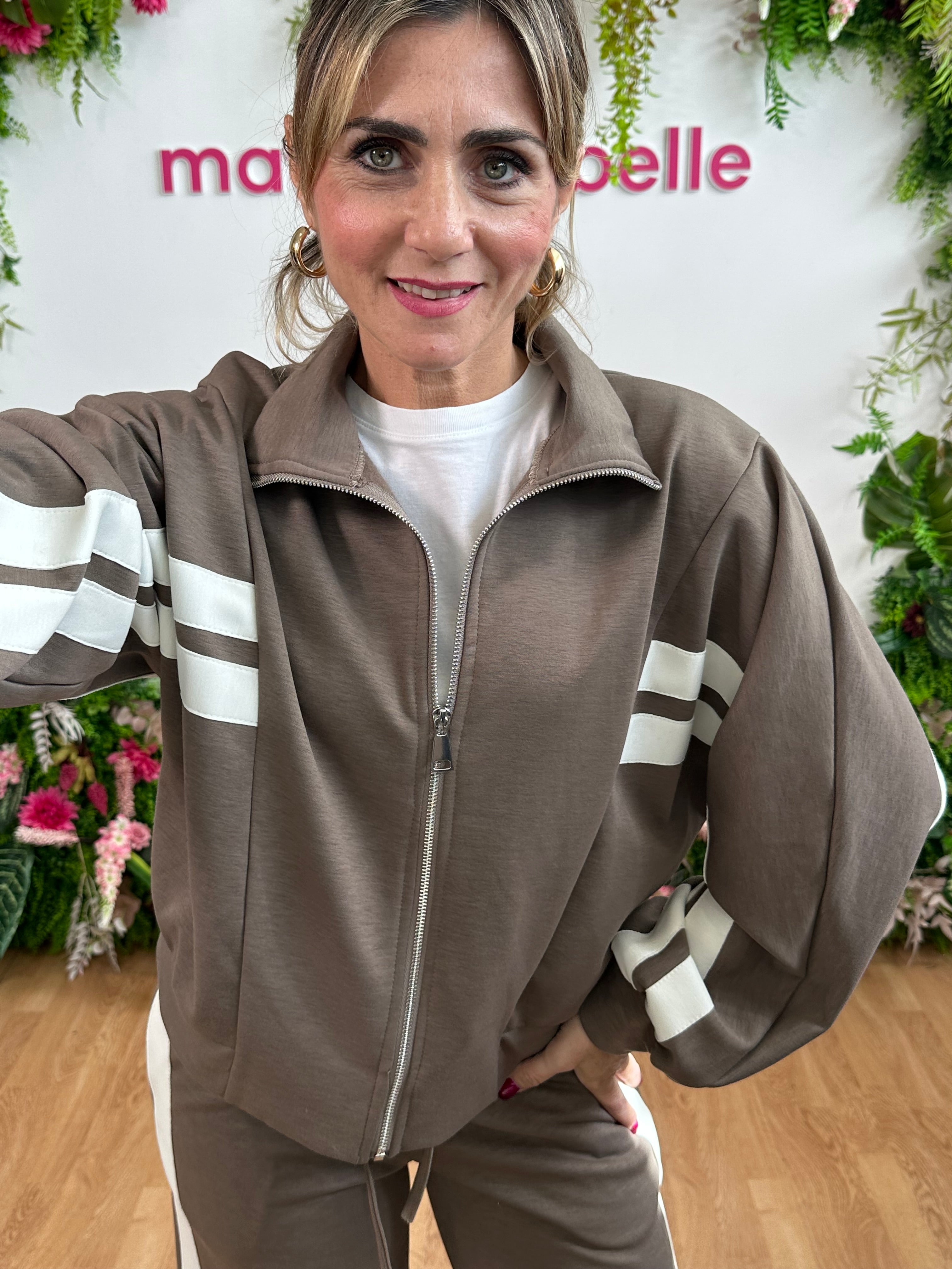 Tuta power stripe  marrone