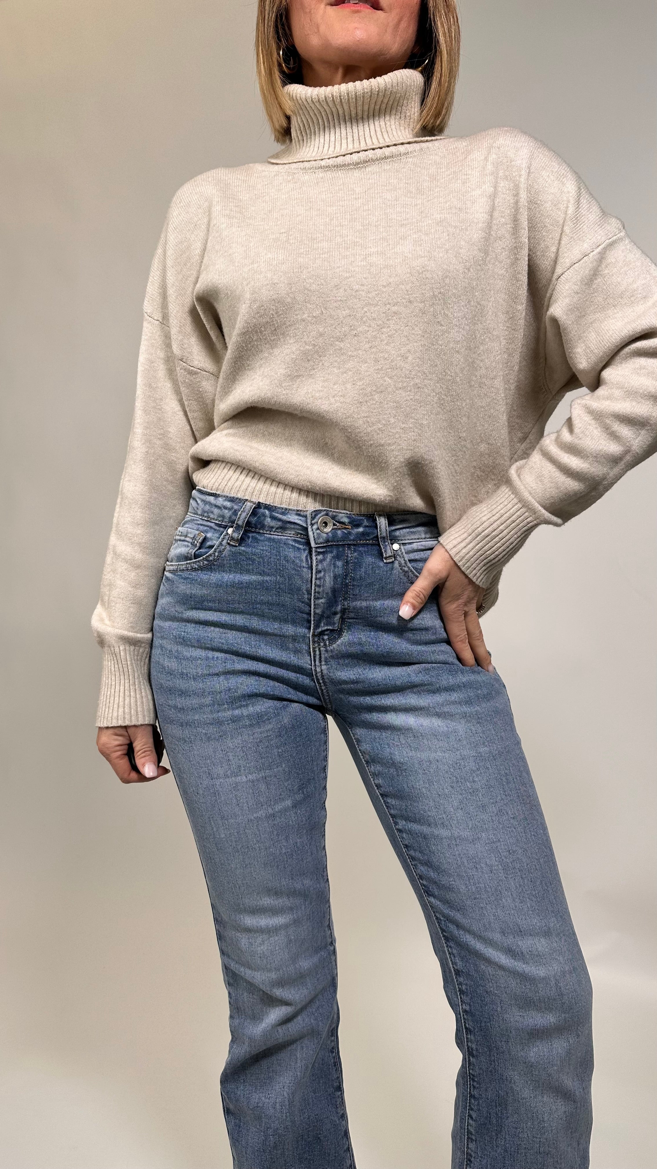 Jeans Flare denim chiaro  – Zampa Slanciante