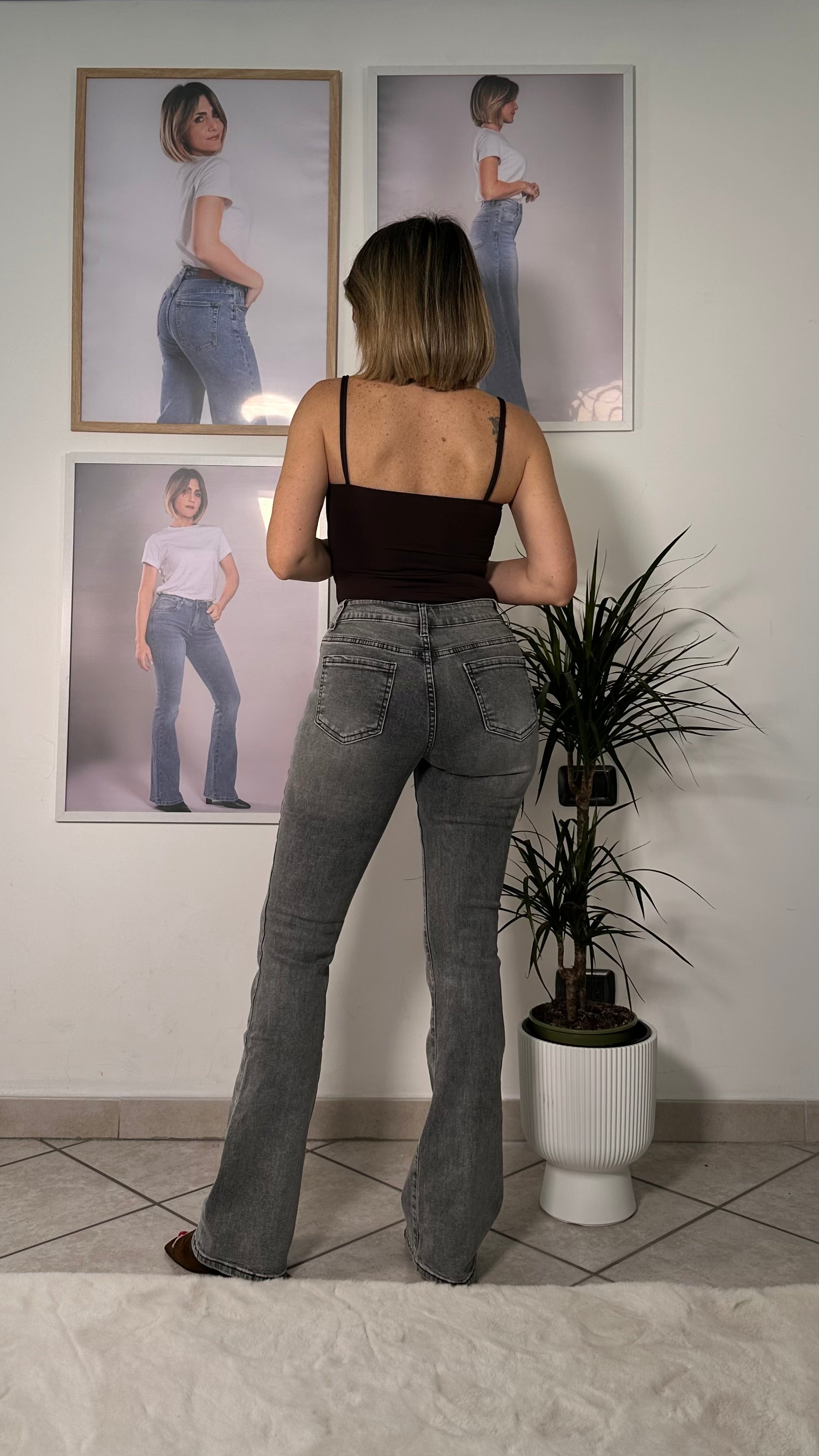Jeans Flare denim Grigio