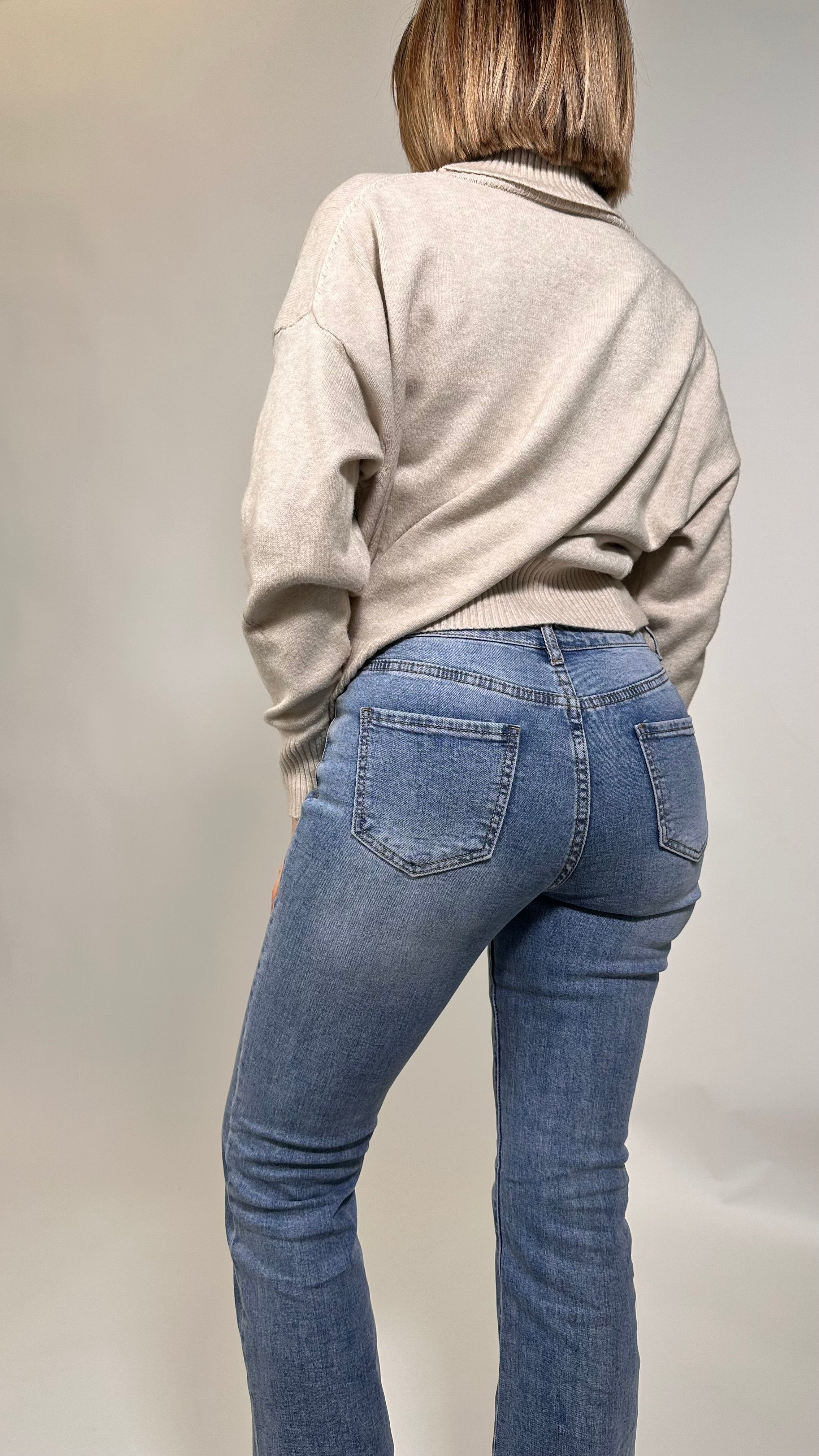 Jeans Flare denim chiaro  – Zampa Slanciante