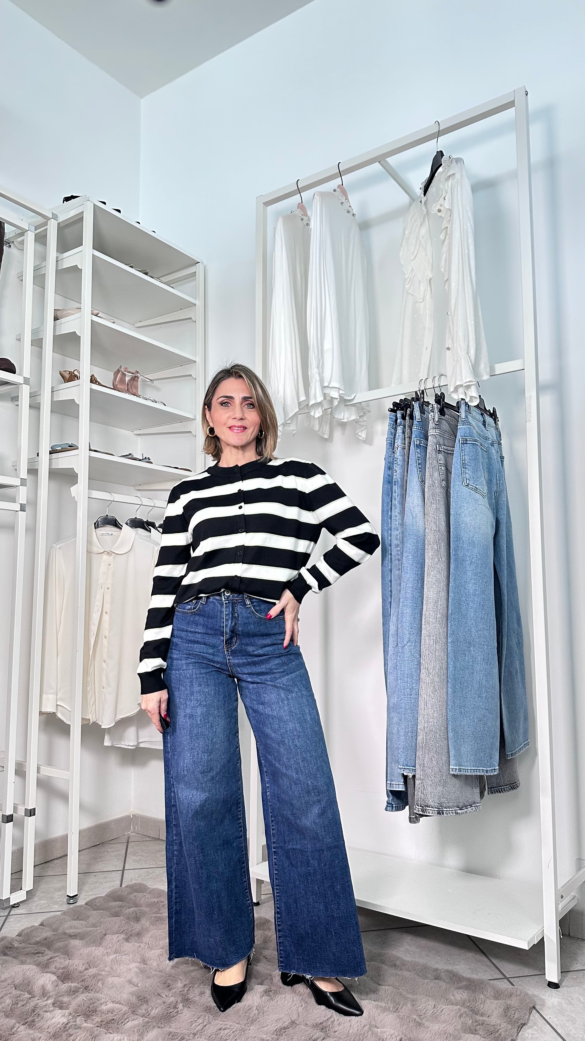 Jeans palazzo vita alta