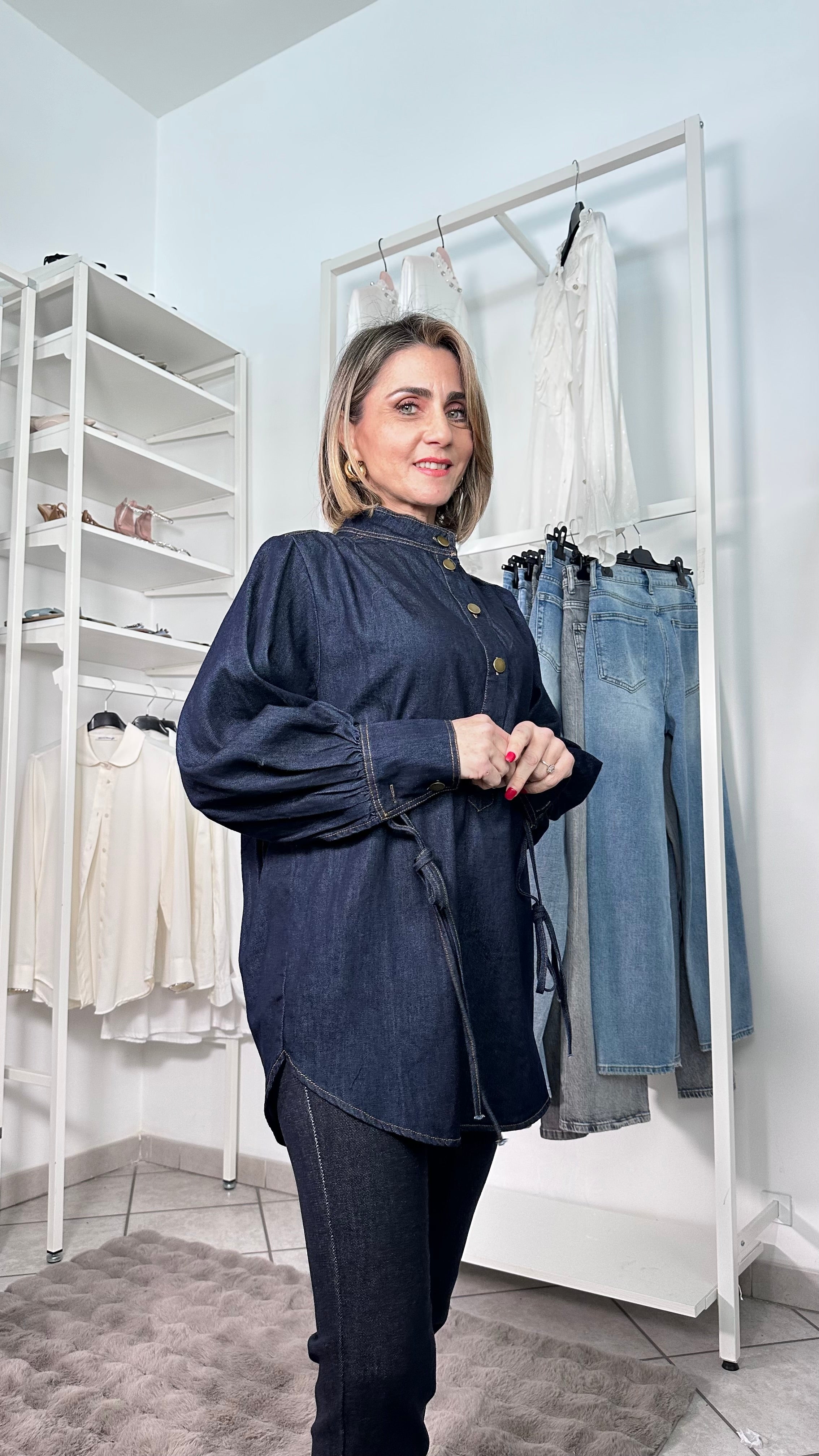 Camicia Denim Scuro Soft Fit