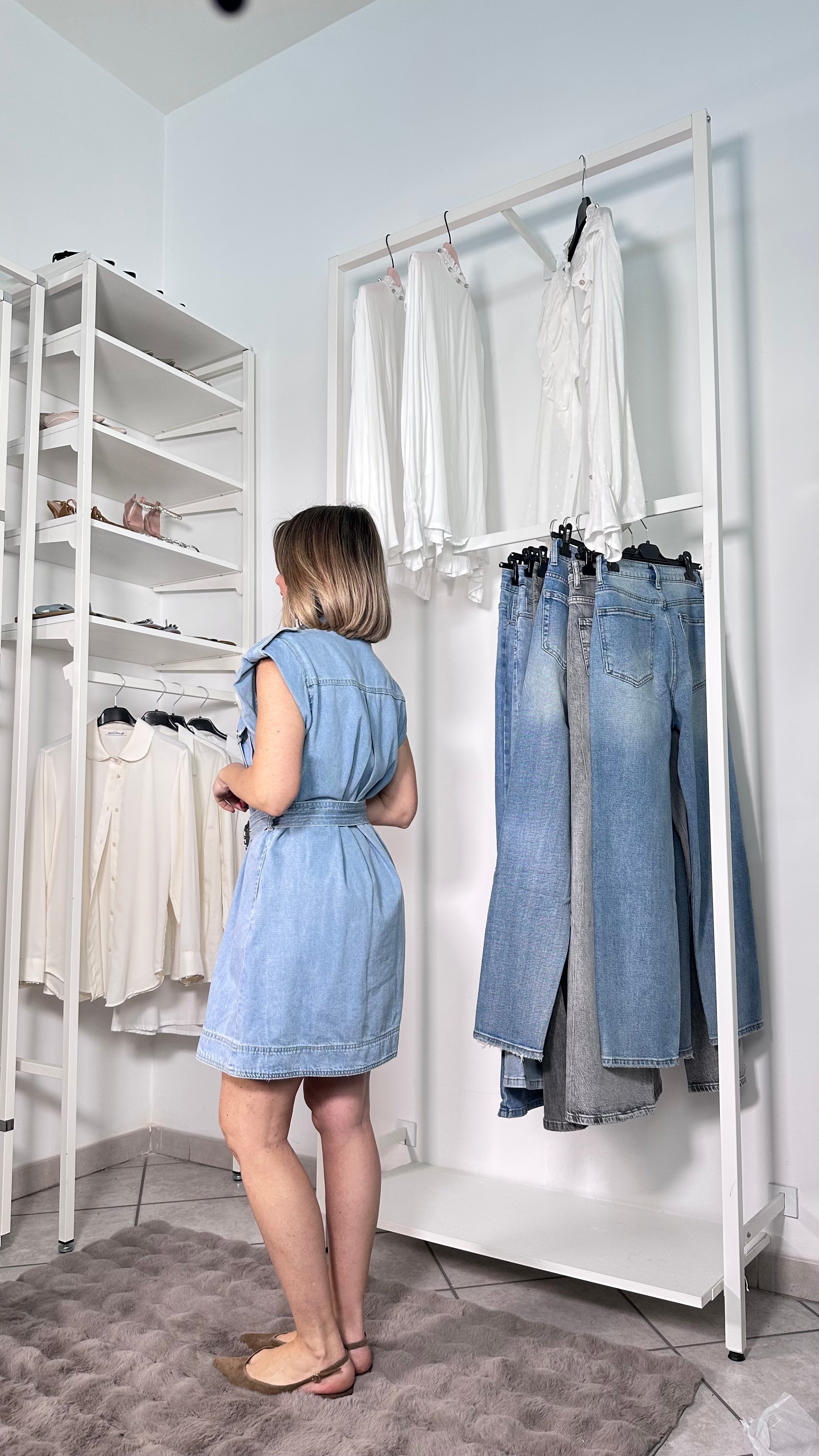 Abito Denim Utility Chic