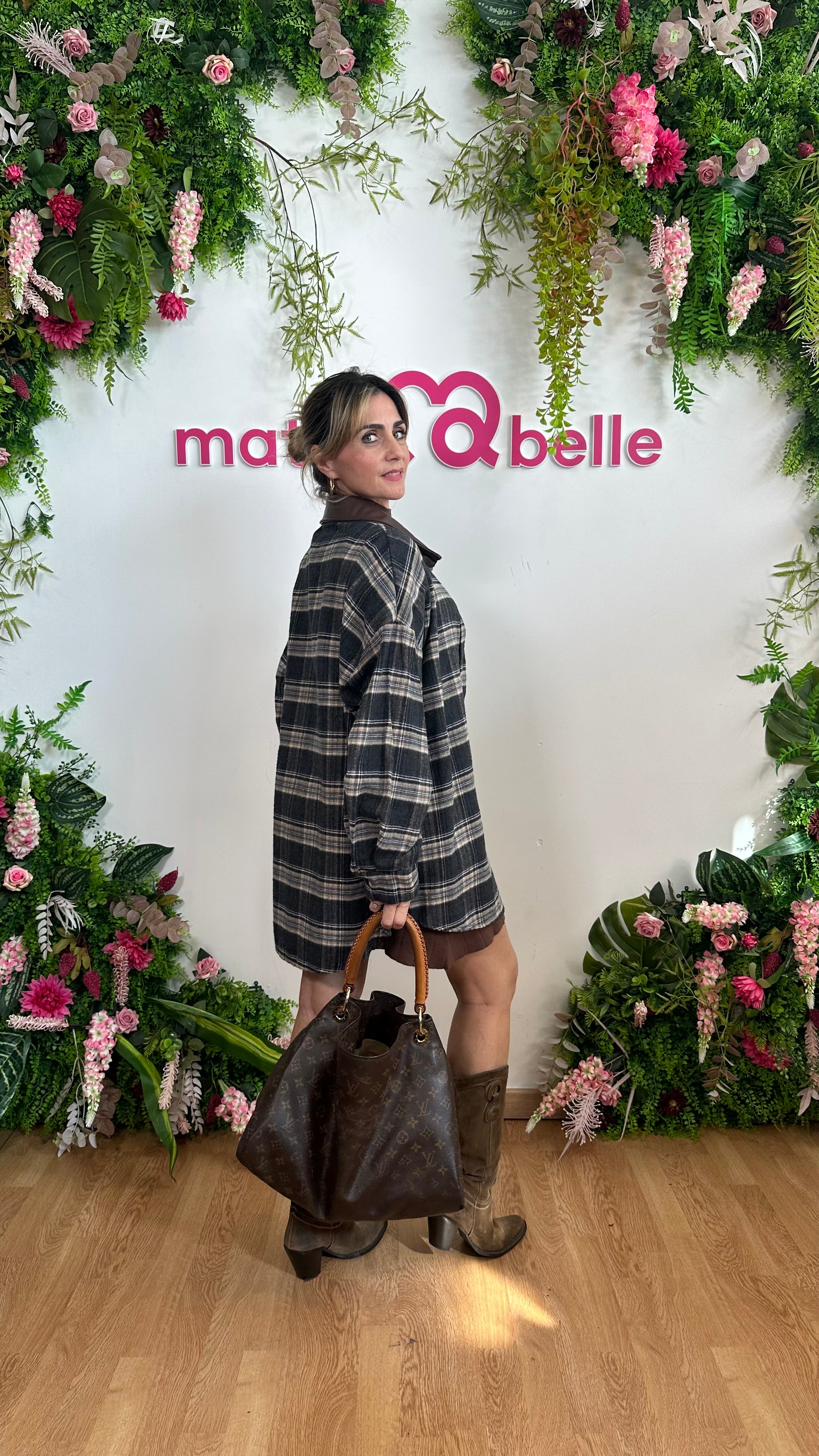 Abito in maglia svasato marrone