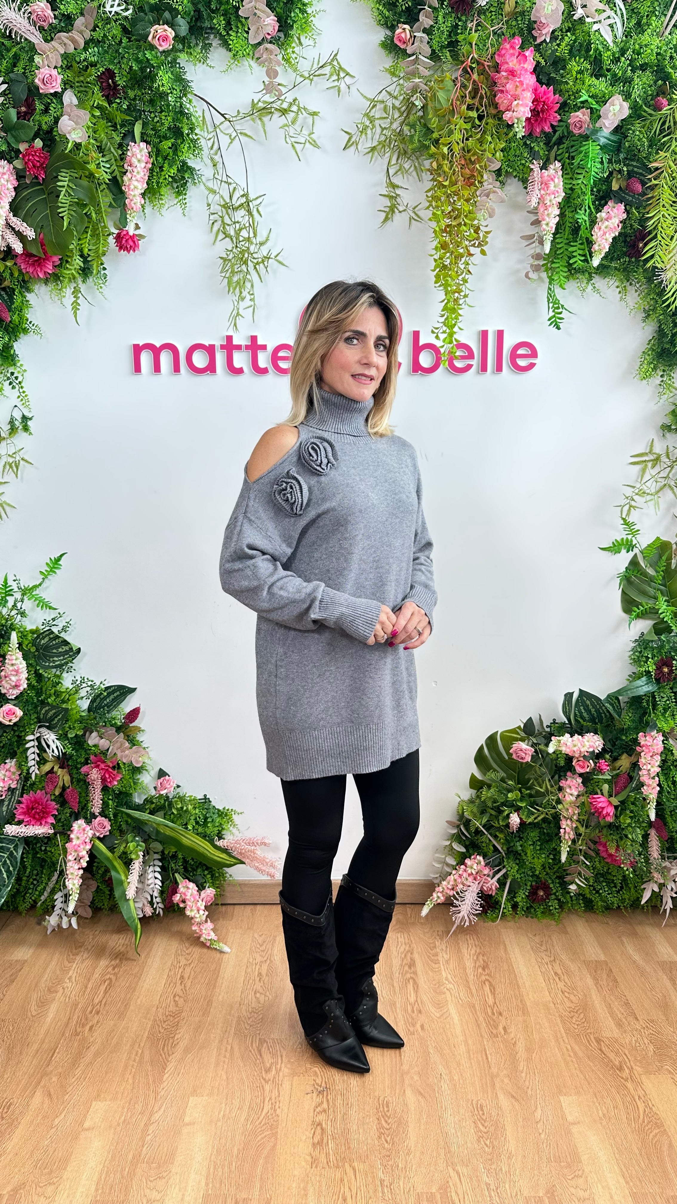 Maxi Pull monospalla grigio