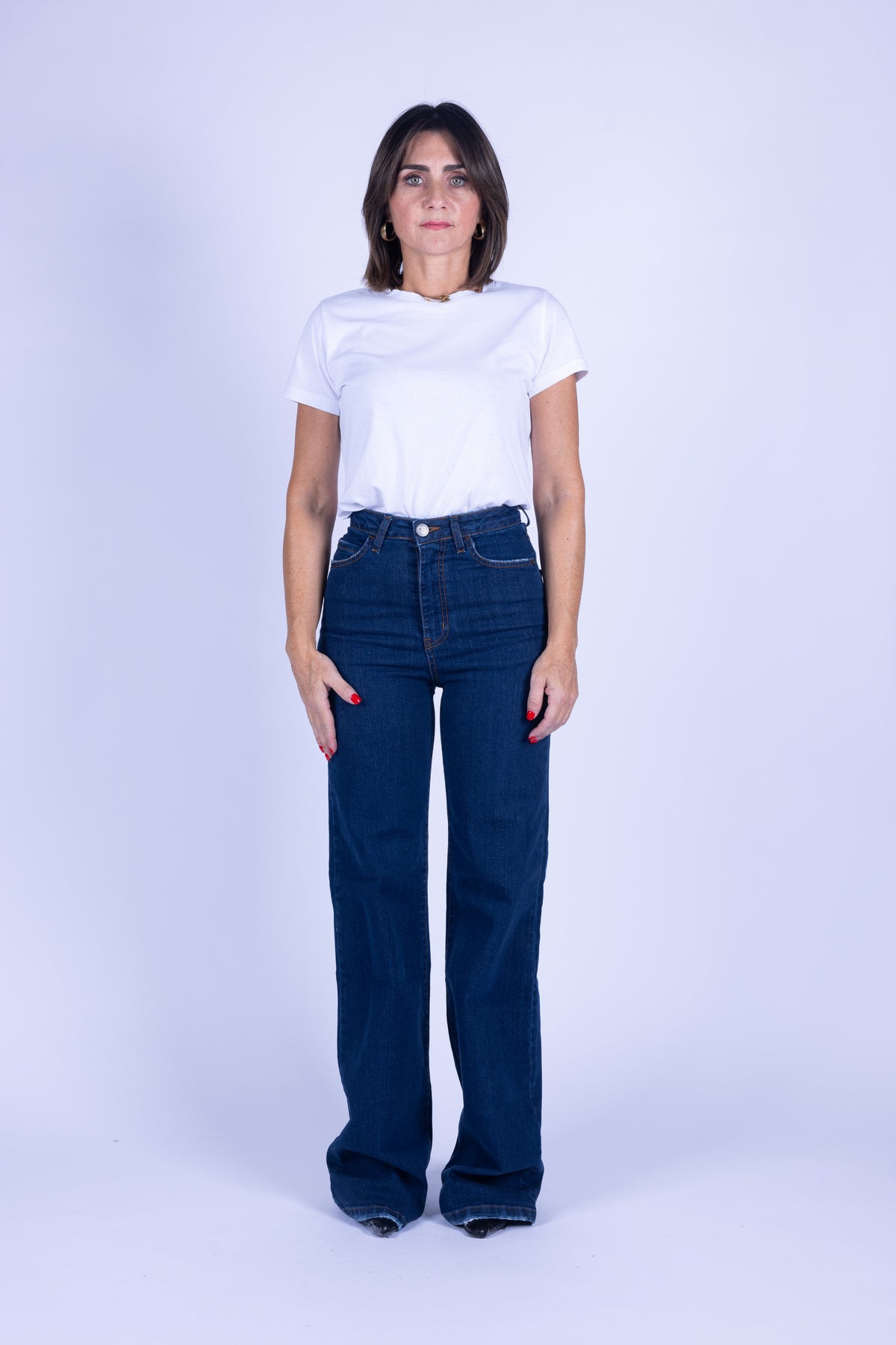 JEANS PALAZZO VITA ALTA STRETCH PUSH UP COUTURE